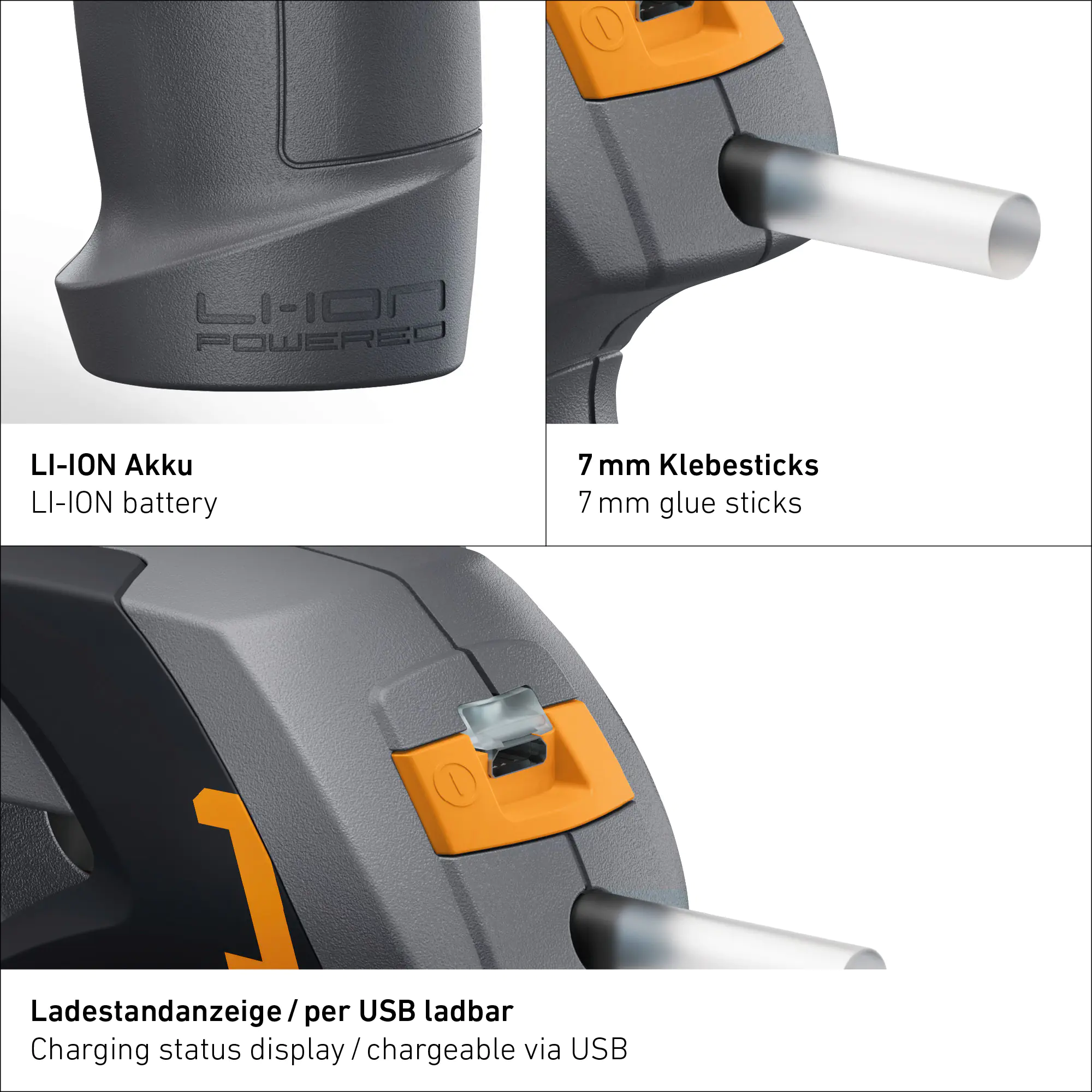 Steinel Heißklebepistole MobileGlue 1007 inkl. 3 Klebesticks