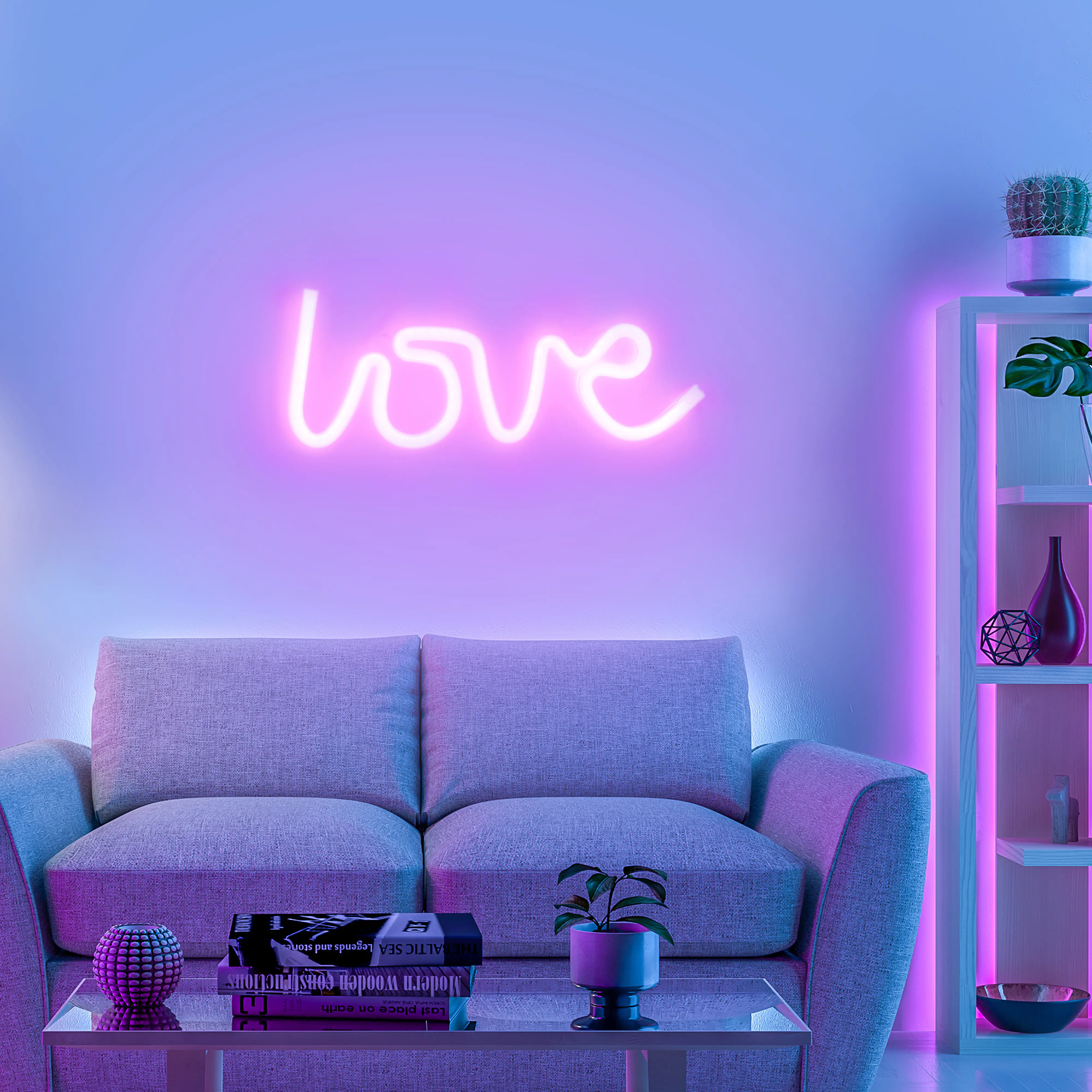 Just light LED Dekoleuchte Love 12,5 x 2 x 34,5 cm Just light LED Dekoleuchte Love 12,5 x 2 x 34,5 cm