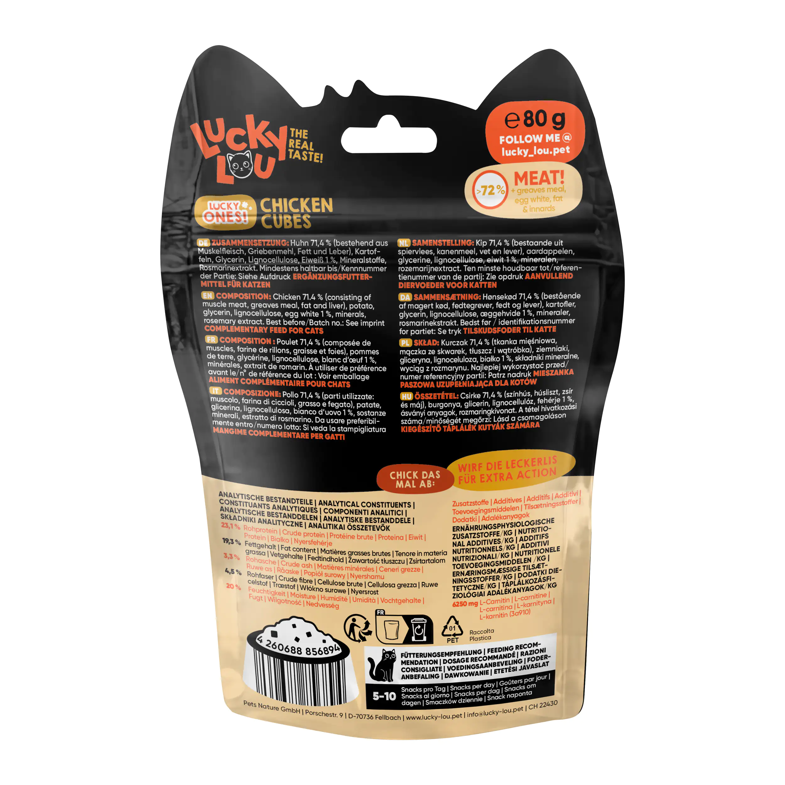 Lucky Lou Katzensnack Lucky Ones Cubes Huhn 80 g Lucky Lou Katzensnack Lucky Ones Cubes Huhn 80 g