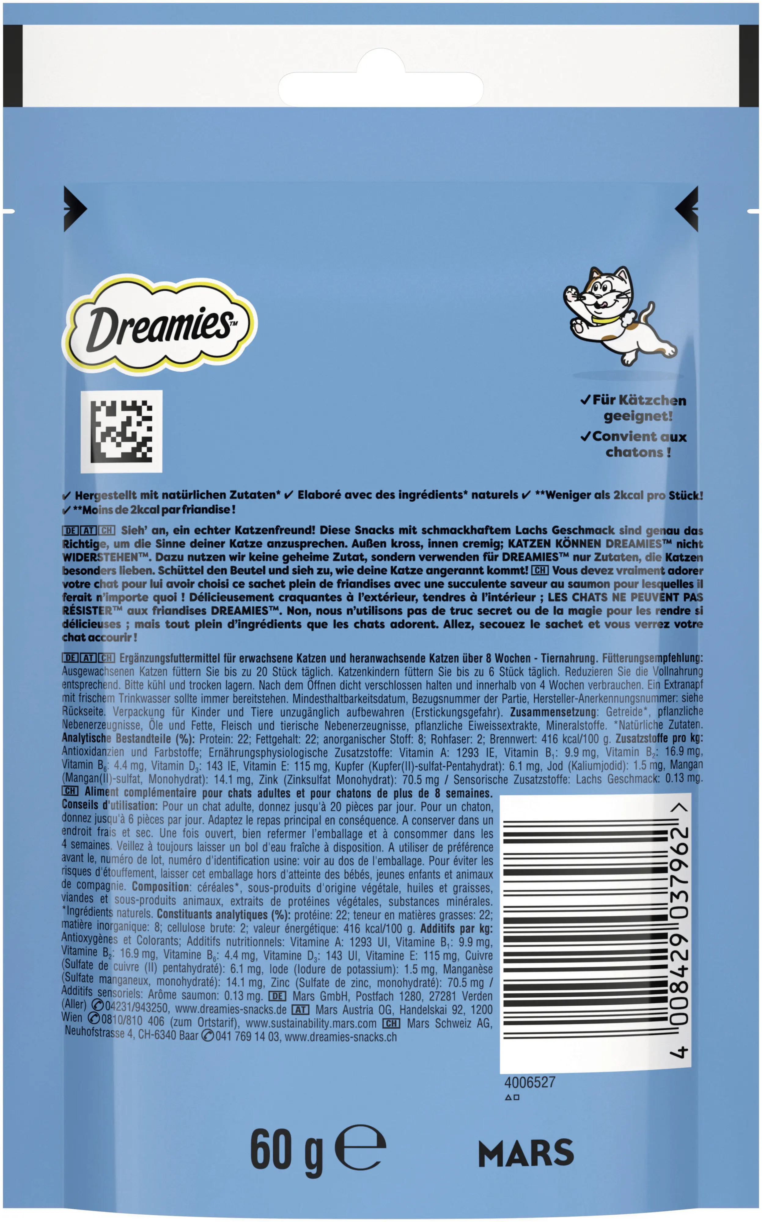 Dreamies Katzensnack Lachs 60 g