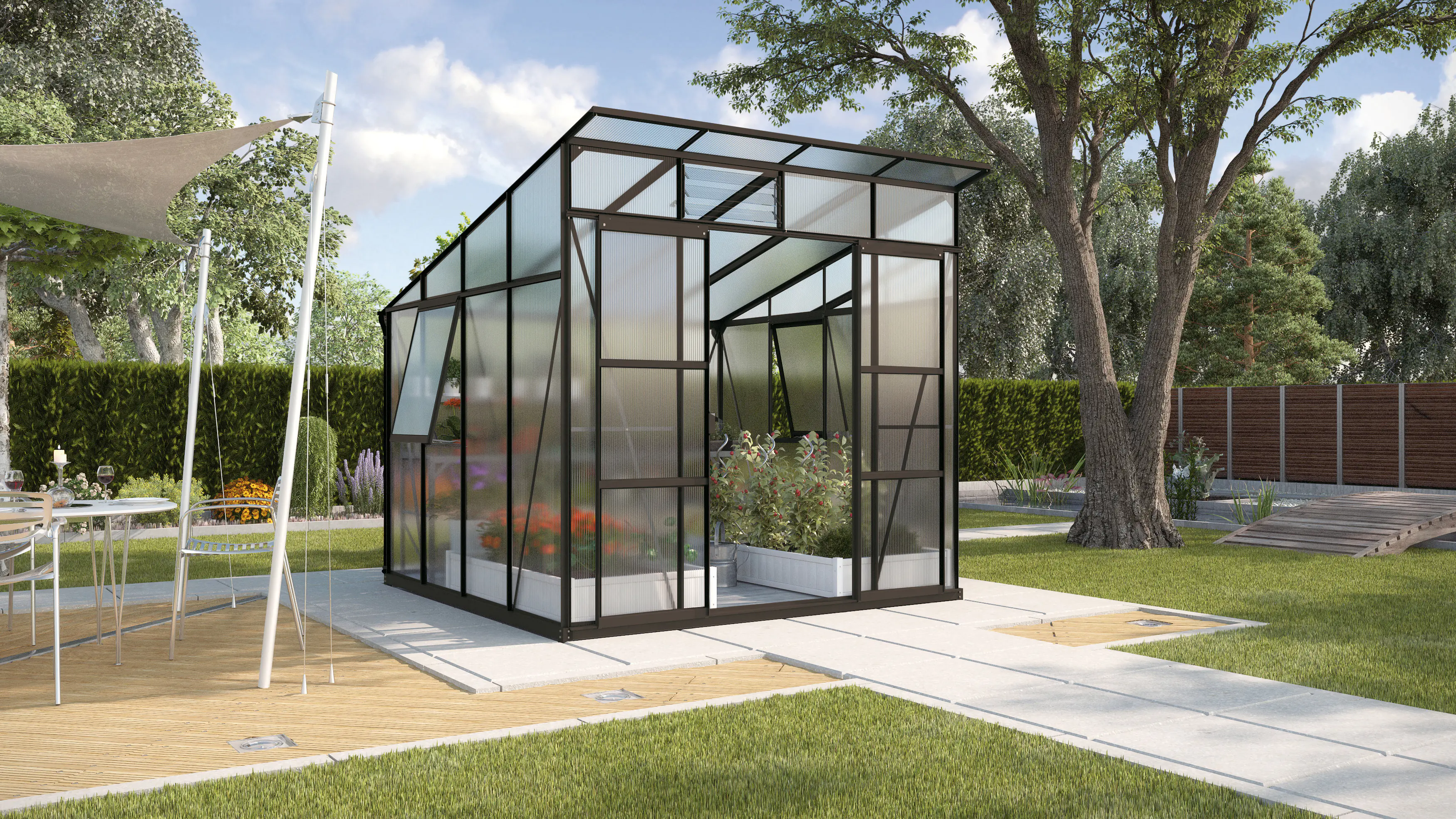 Vitavia Gewächshaus Freya 7600 254 x 254 cm 6 mm Hohlkammerplatten