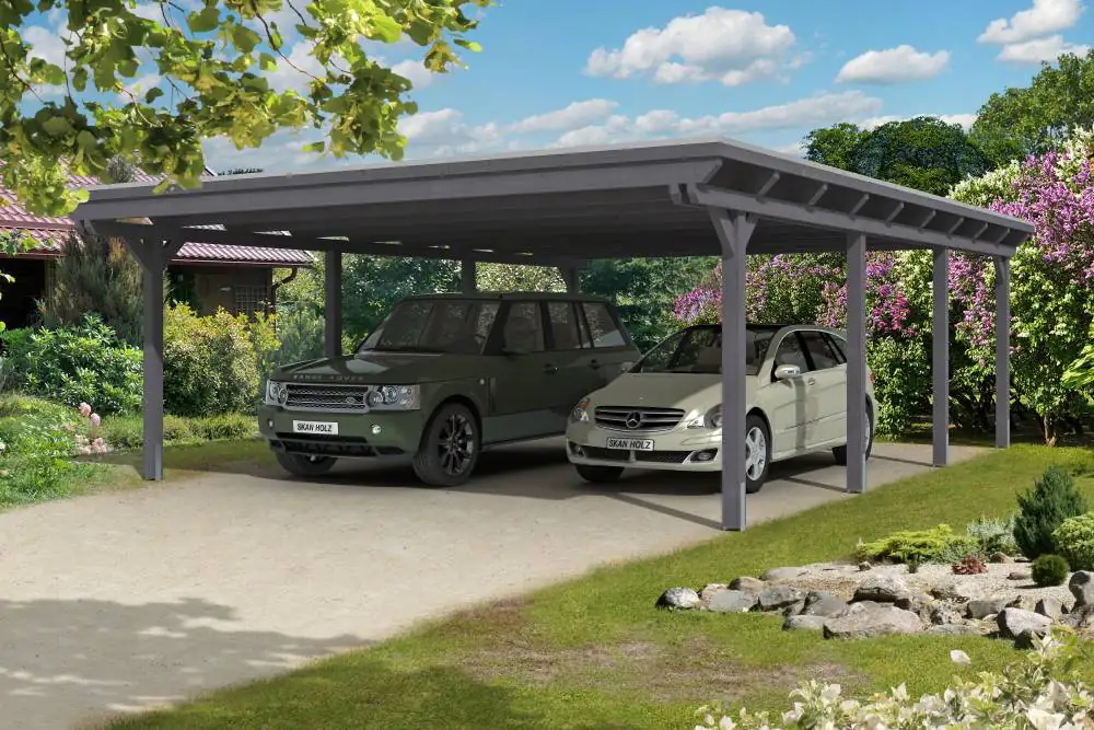 SKAN HOLZ Carport Emsland 613 x 846 cm mit EPDM-Dach SKAN HOLZ Carport Emsland 613 x 846 cm mit EPDM-Dach