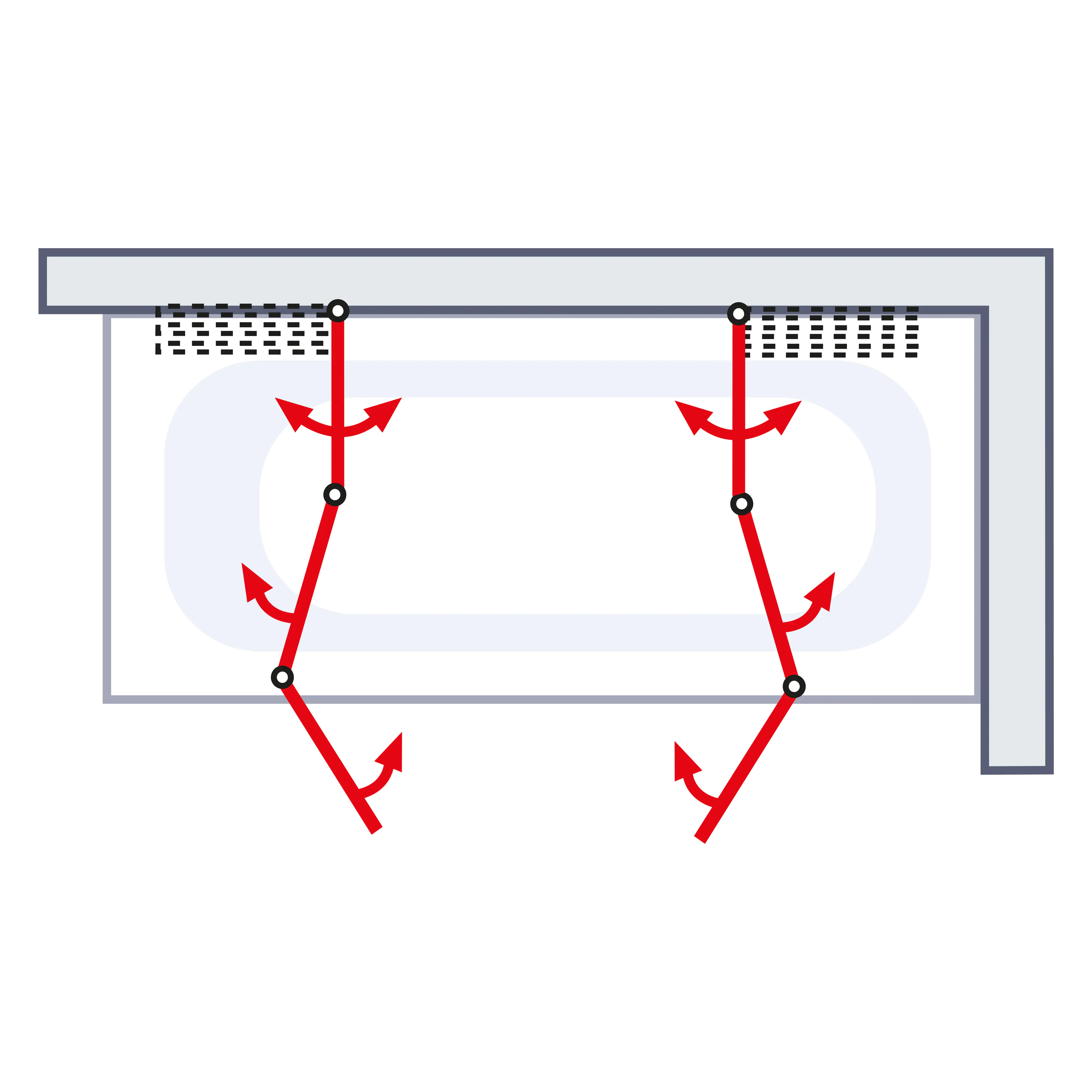 Schulte Badewannenaufsatz D1700 2 x 3-tlg. 104 x 80 cm