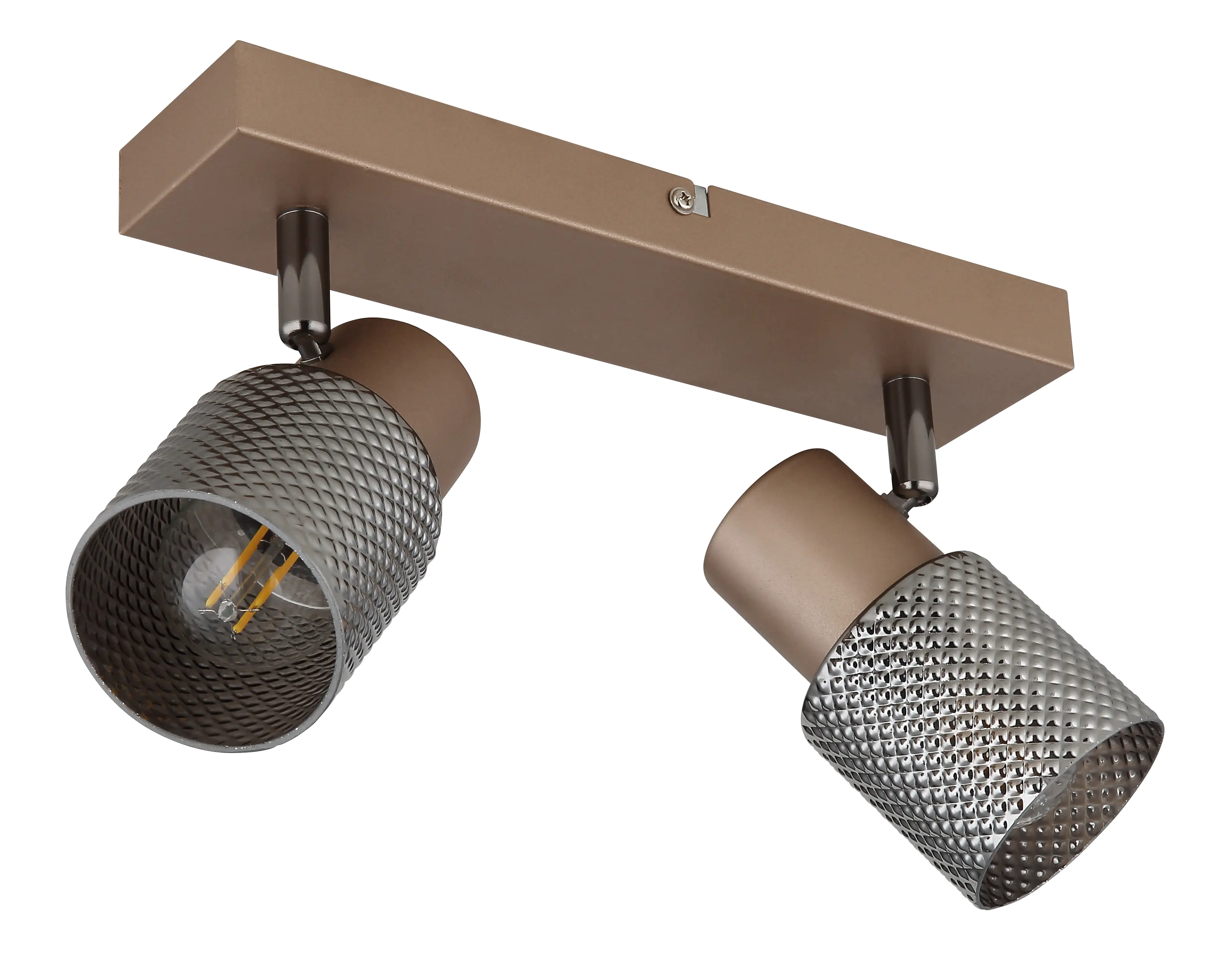 Globo 2er Spot Satella kaffeefarben matt 26 x 26 x 12,5 cm E14