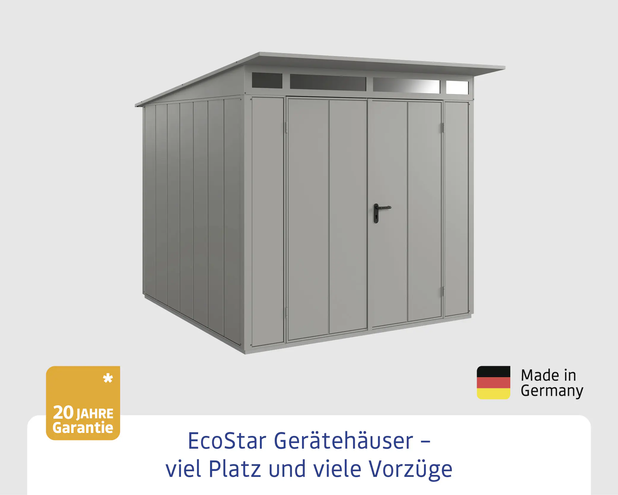 EcoStar Gerätehaus Elegant-P Typ 2 graualuminium 247,9 x 283,4 x 232,3 cm