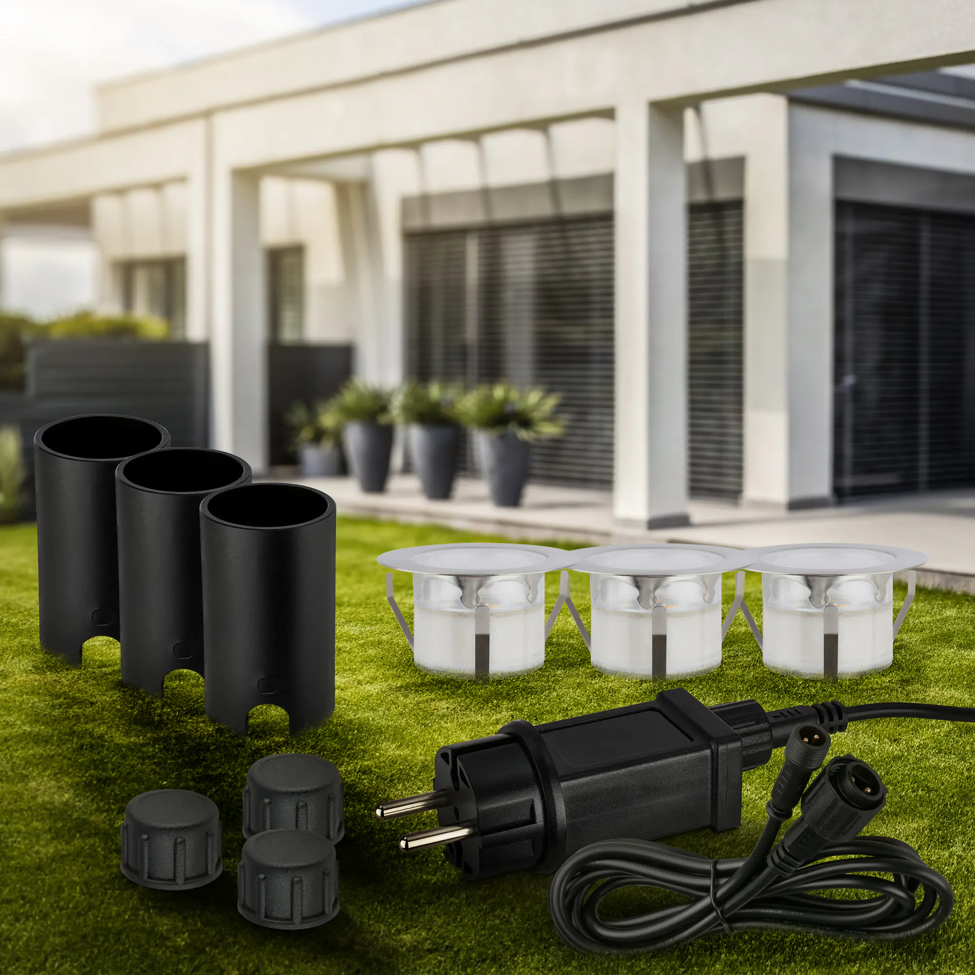 Briloner LED Außen-Bodenstrahler Connect to Shine 3er Starterset 10W warmweiß Briloner LED Außen-Bodenstrahler Connect to Shine 3er Starterset 10W warmweiß