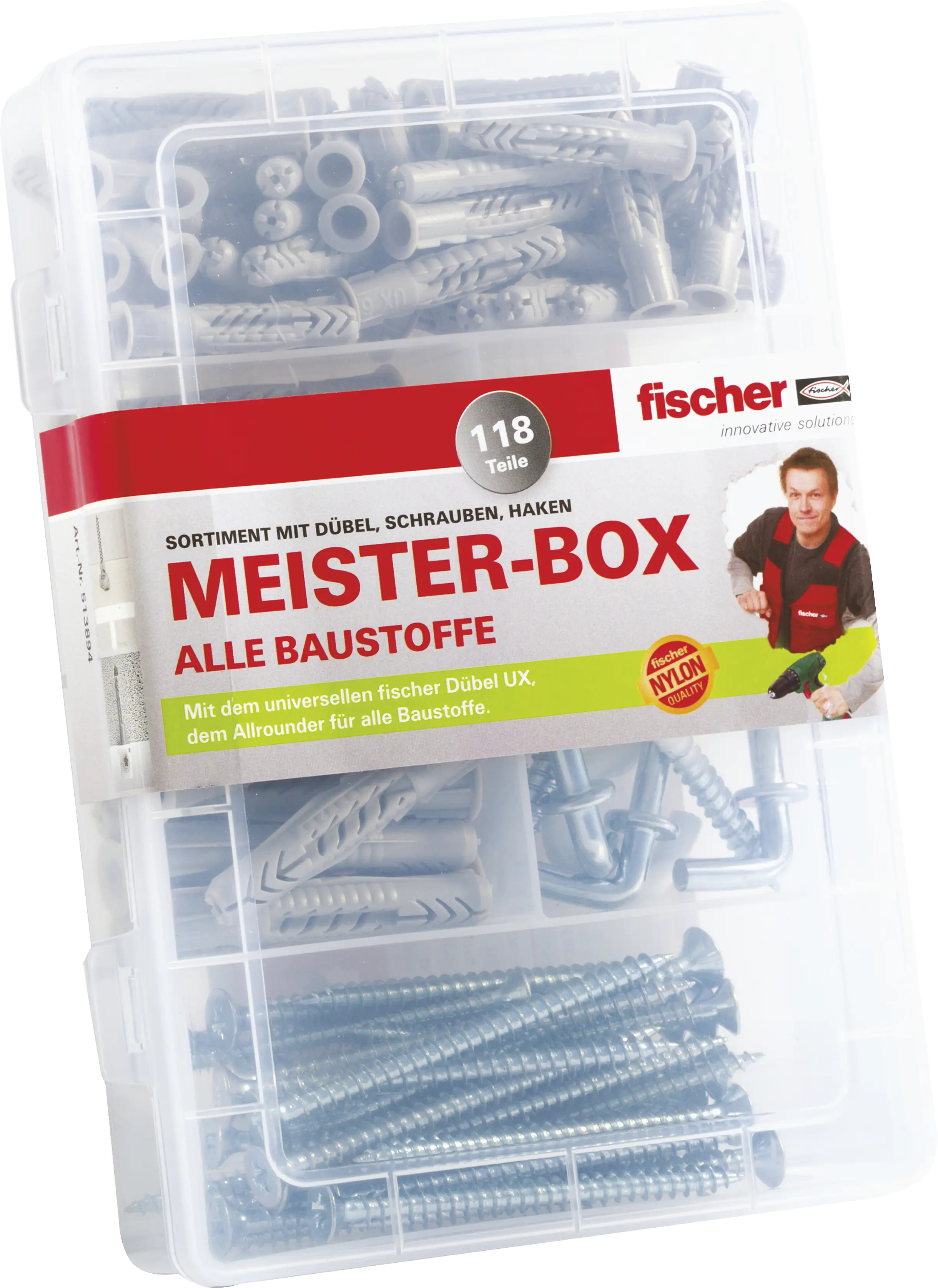 4048962131390_1025857 Fischer Dübel UX Meisterbox - 118 Stück