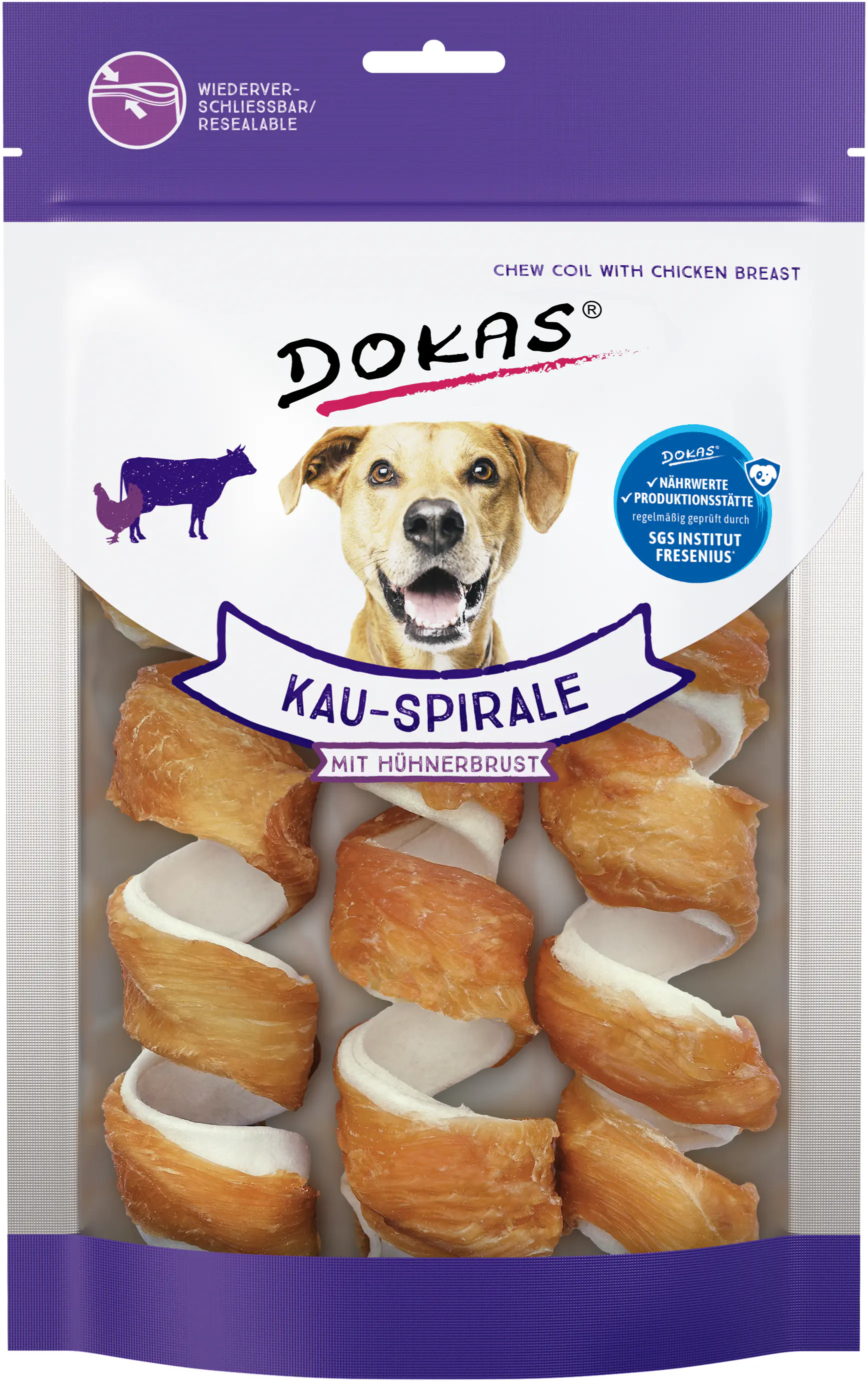 Dokas Kau-Spirale mit Hühnerbrust 110 g, 3 Stück