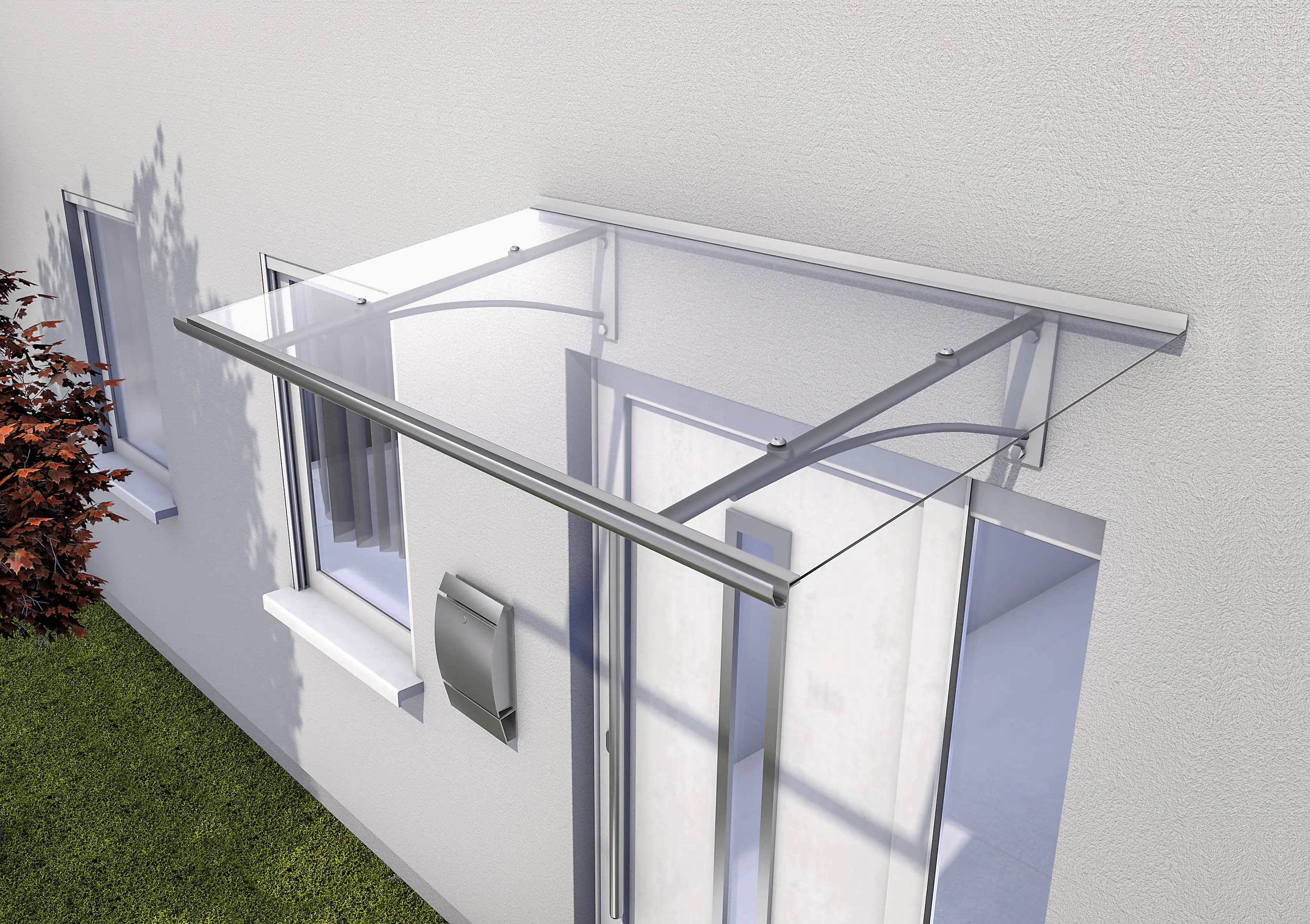 Gutta Pultvordach PT/GR Edelstahloptik, Acrylglas klar