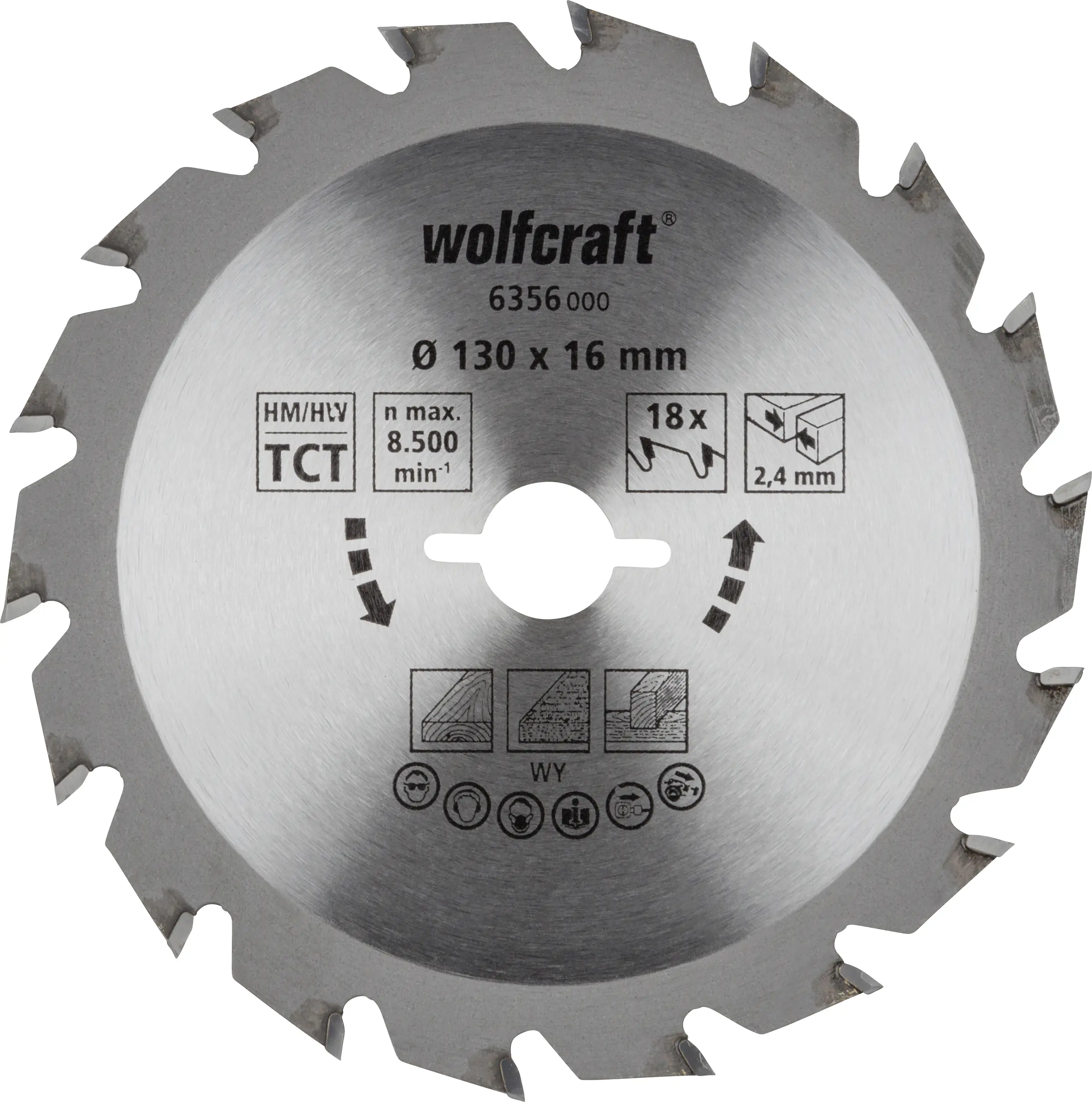 Wolfcraft Kreissägeblatt Serie grün Ø 130 mm Bohrung Ø 16 mm Wolfcraft Kreissägeblatt Serie grün Ø 130 mm Bohrung Ø 16 mm