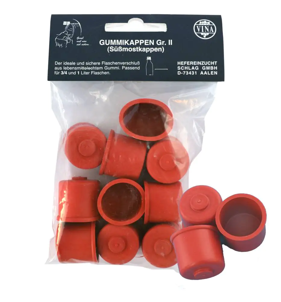 Süßmostkappen Gummikappen Gr.2 ohne Loch Ø 28 mm 10 Stk 10 Stück, Ø 2,8 cm