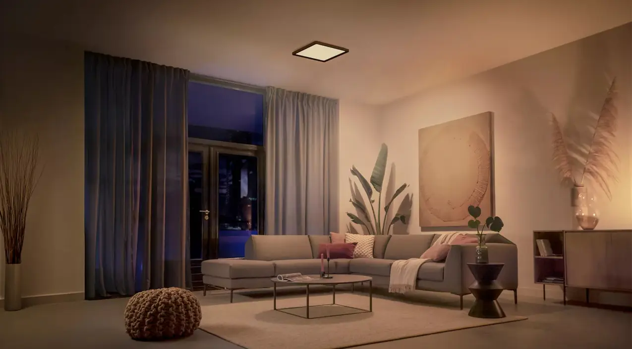 Philips Hue LED Deckenleuchte Tento + Wandschalter eckig schwarz 39,5 x 39,5 cm warmweiß-kaltweiß