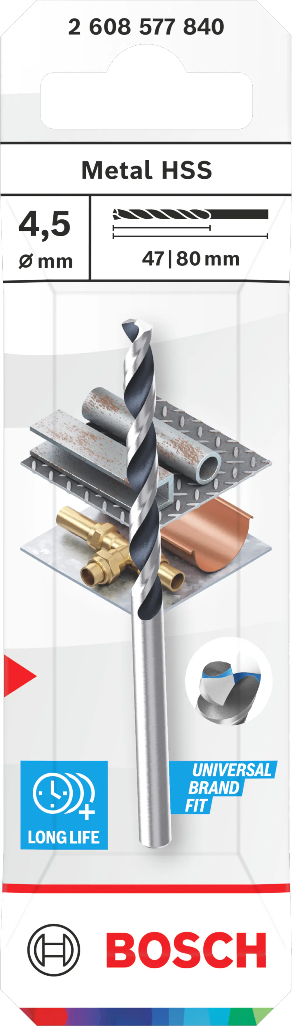 Bosch Metallspiralbohrer HSS CYL Ø 4,5 mm 