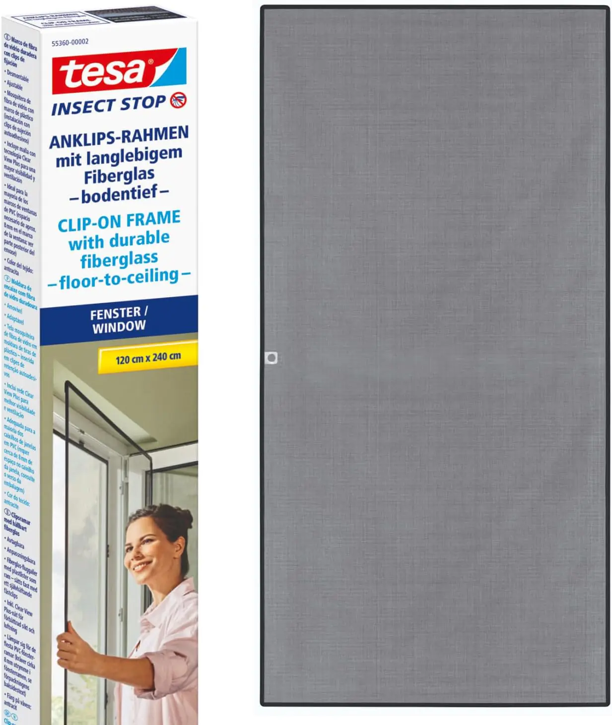 Tesa Insektenschutz Anklipsrahmen für Fenster 120 x 240 cm Tesa Insektenschutz Anklipsrahmen für Fenster 120 x 240 cm
