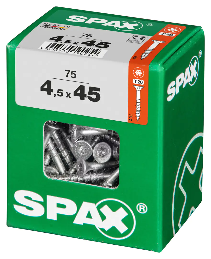Spax Universalschrauben 4.5 x 45 mm TX 20 Senkkopf - 75 Stk.