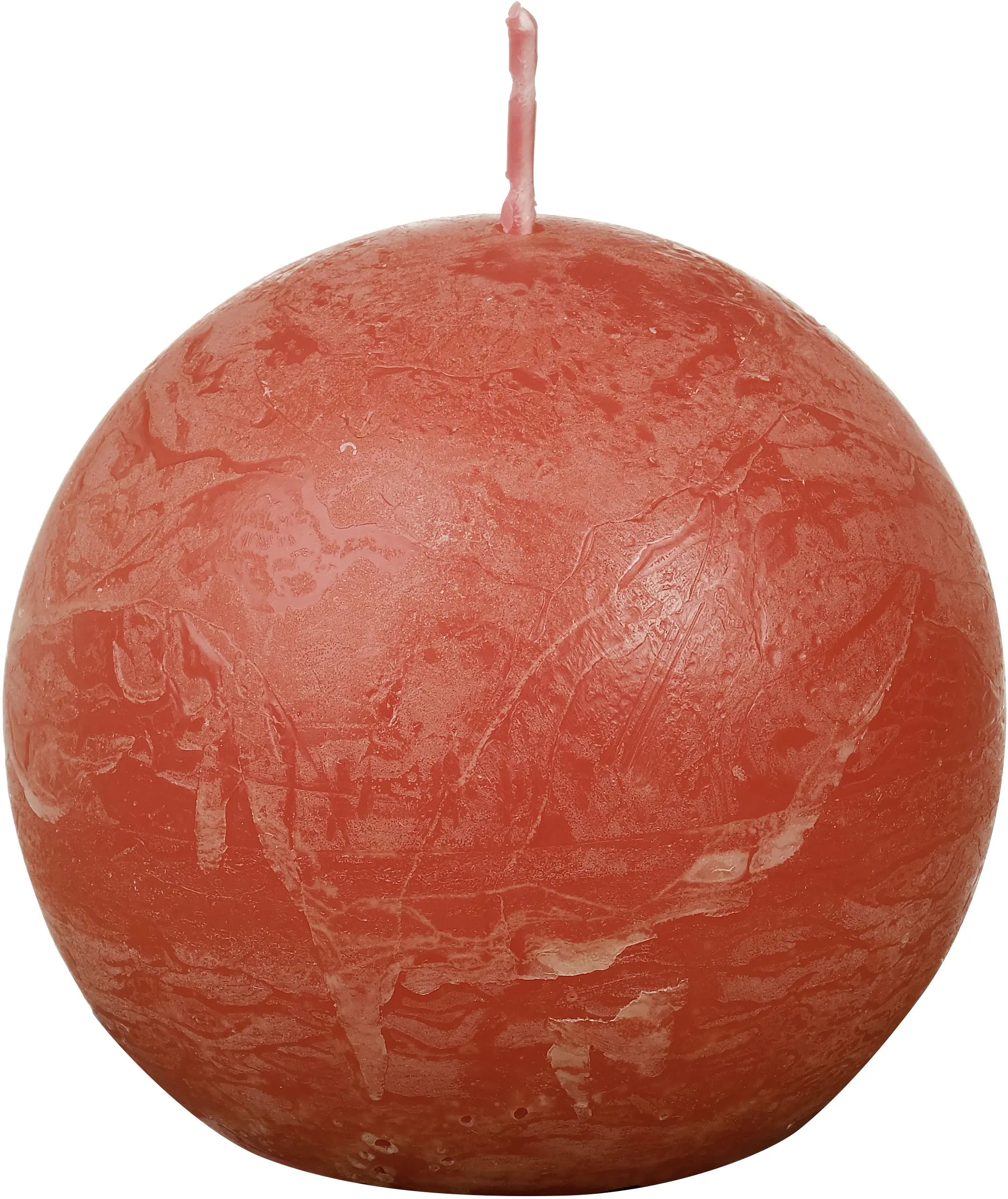 Bolsius Rustik Kugelkerze herbstliches orange, Durchmesser: 7,6 cm