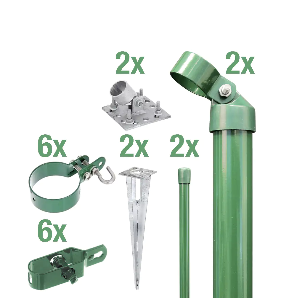 Alberts Komplettset Zauneck-Set für Maschendrahtzaun 125 cm zA grün