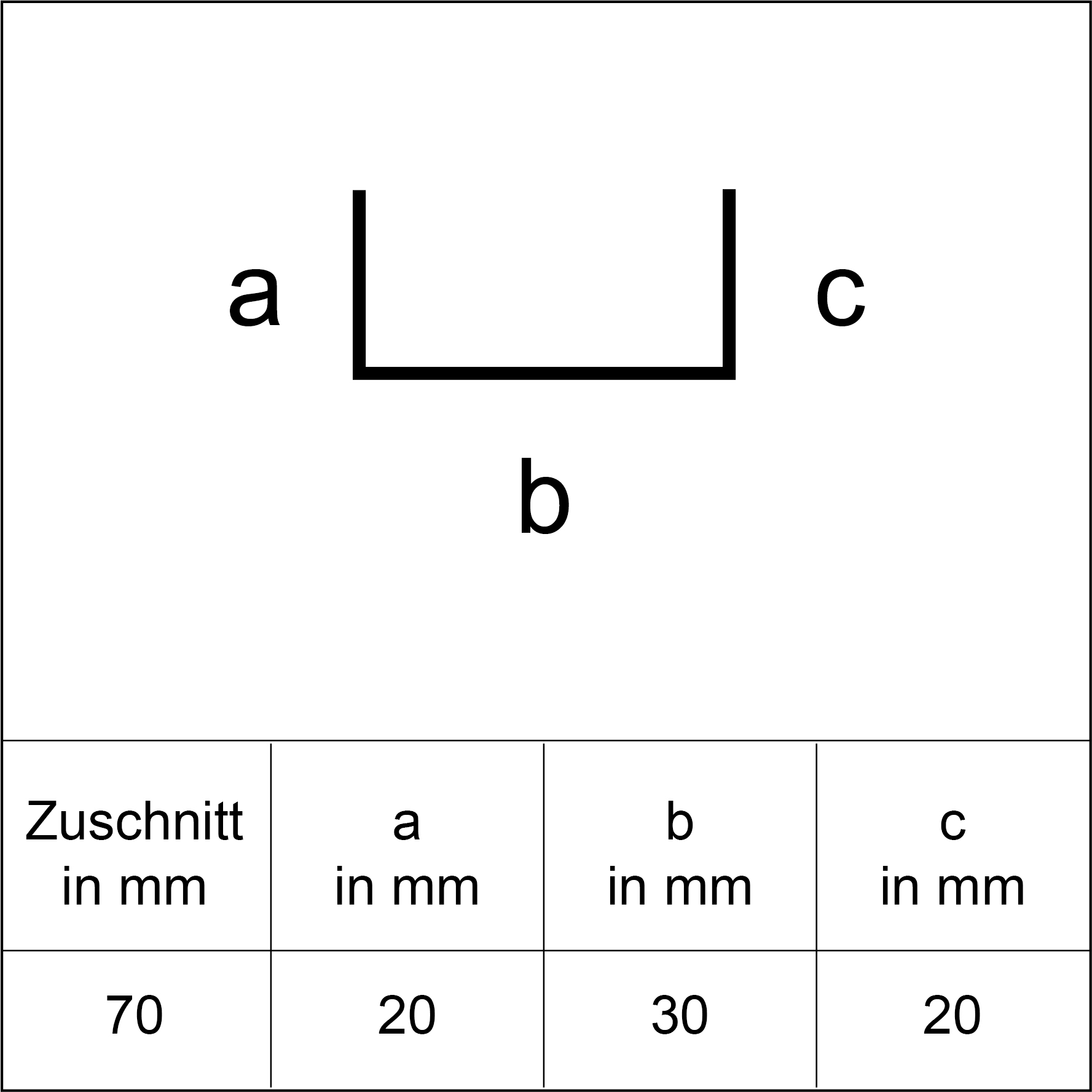 Sarei U-Profil HG4 1000 x 30 x 20 mm natur