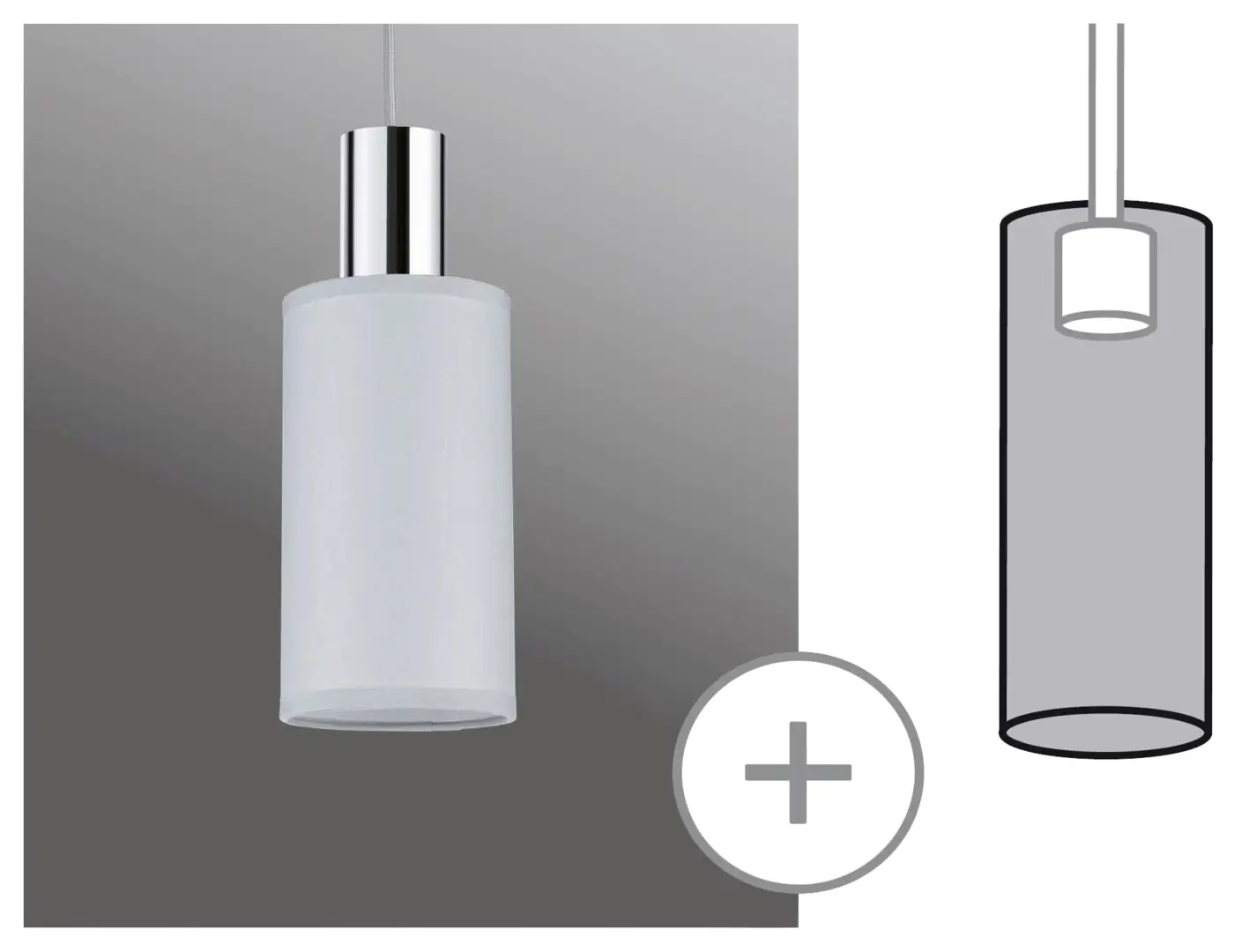 Paulmann URail Lampenschirm Valerio 2Easy grau 10 x 18 cm Paulmann URail Lampenschirm Valerio 2Easy grau 10 x 18 cm