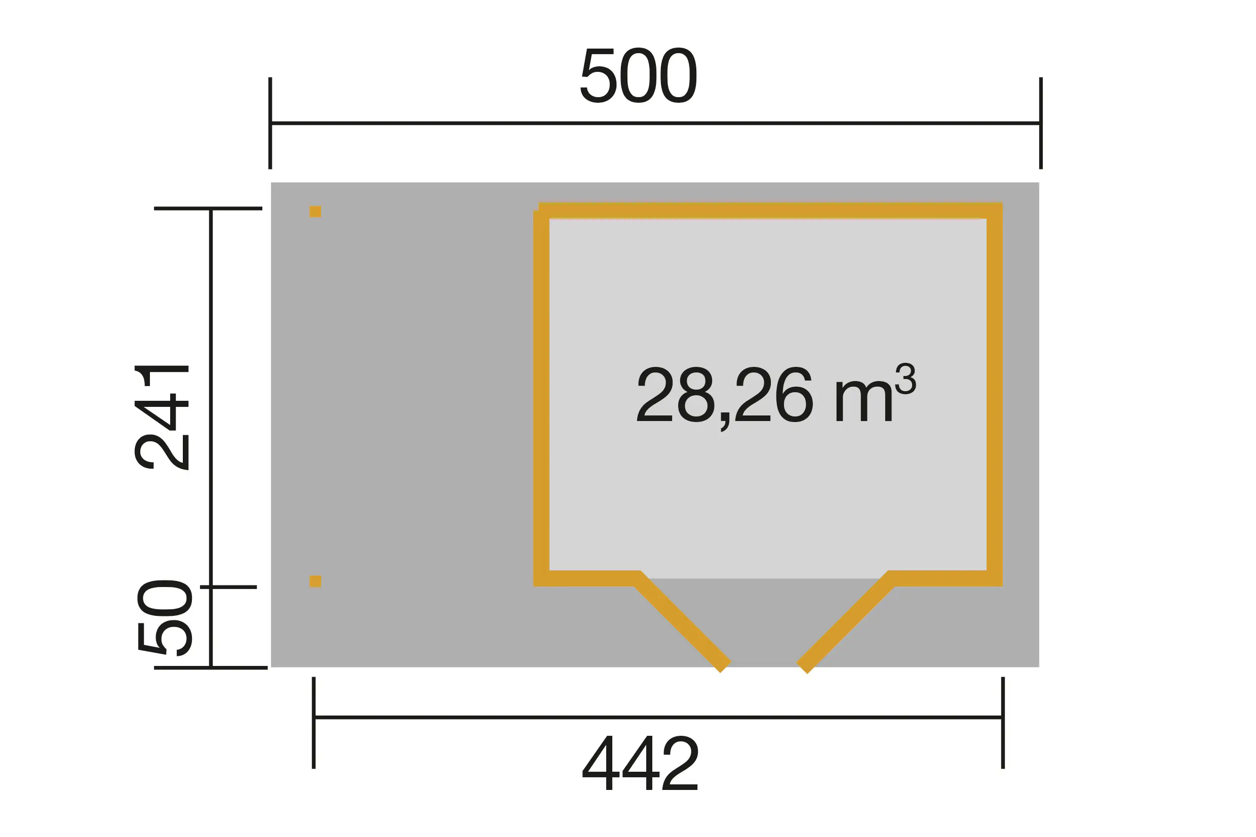 Weka Designhaus 126 A 442 x 241 cm schwedenrot mit Fußboden