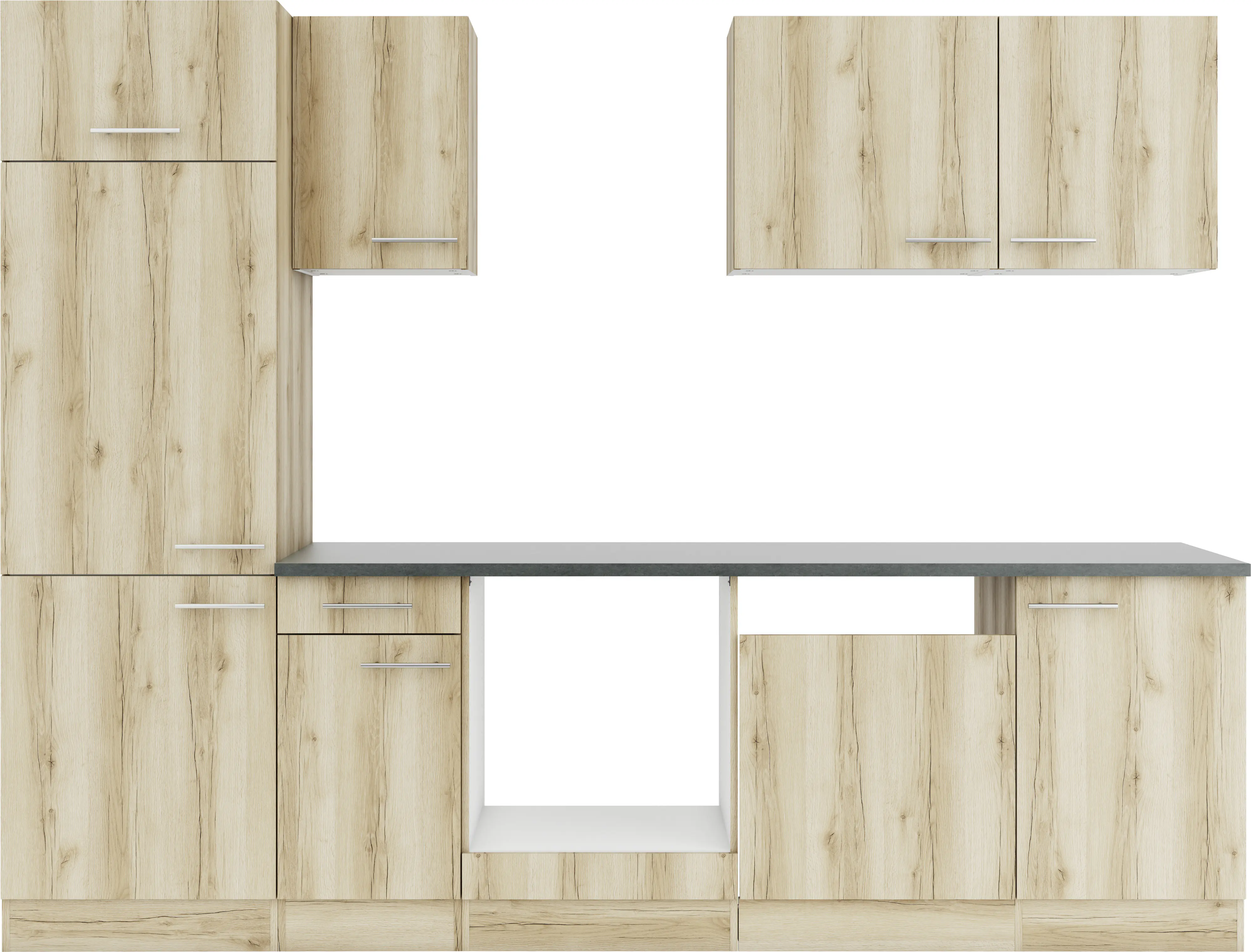 Optifit Küchenzeile Livorno 290 ohne Geräte wildeiche 270 cm 