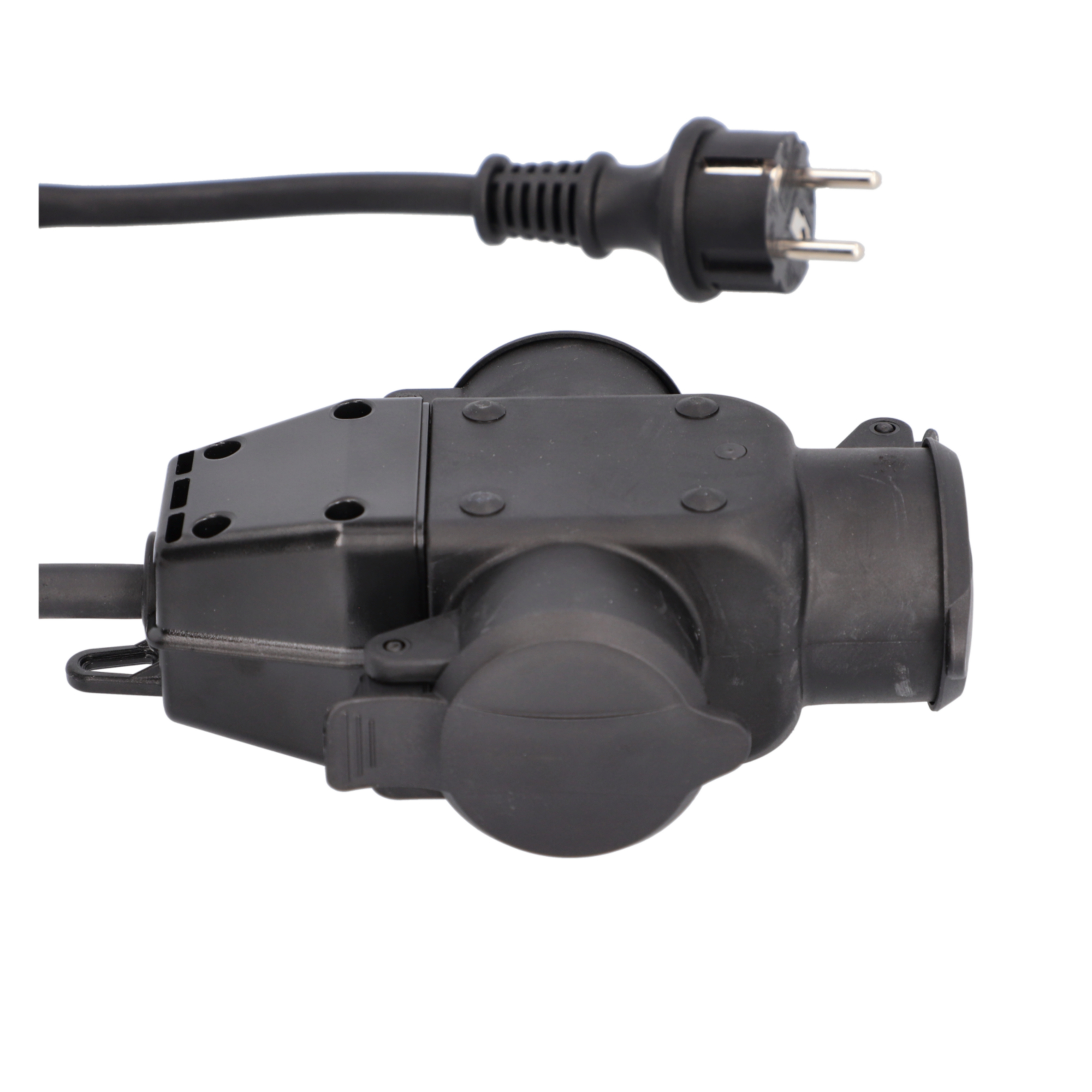 Unitec Verlängerungskabel mit 3 Schutzkontaktsteckdosen 50 cm schwarz