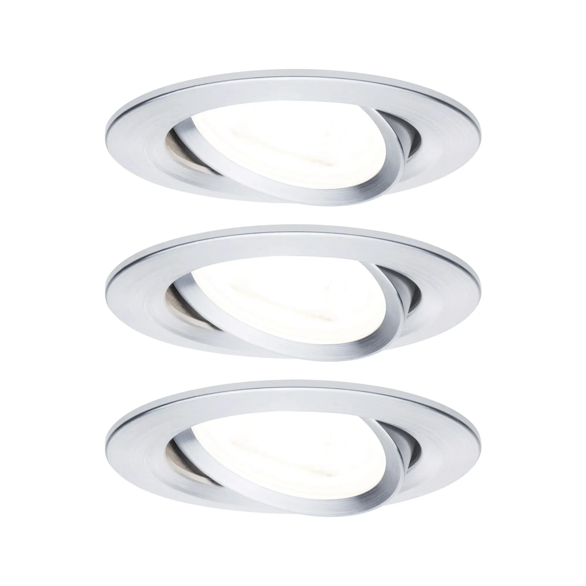 Paulmann LED Einbauleuchte Nova 3er Set alu 8,4 cm schwenkbar GU10 warmweiß