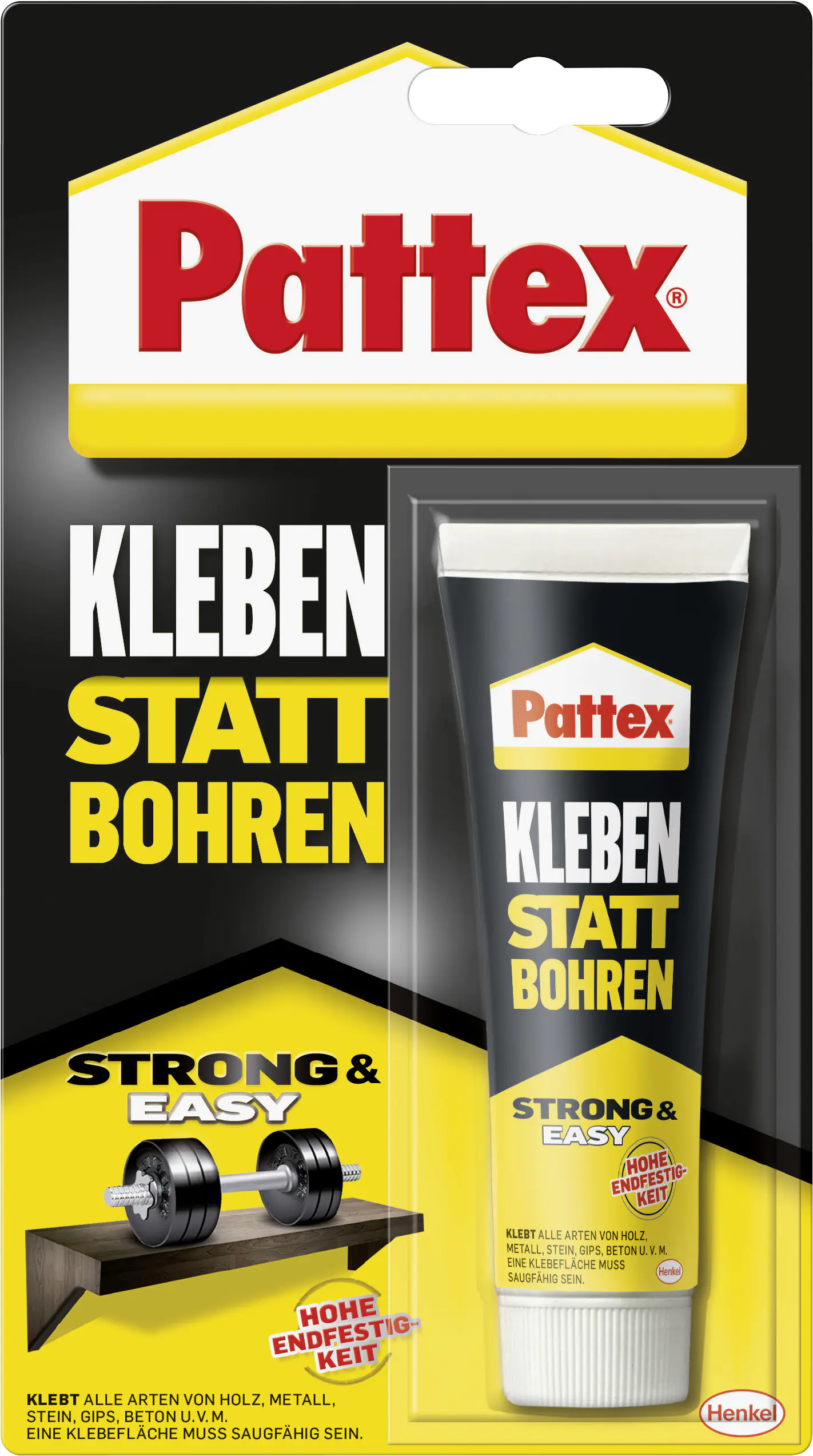 Pattex Kleben statt Bohren Montagekleber 50 g Standtube, weiß
