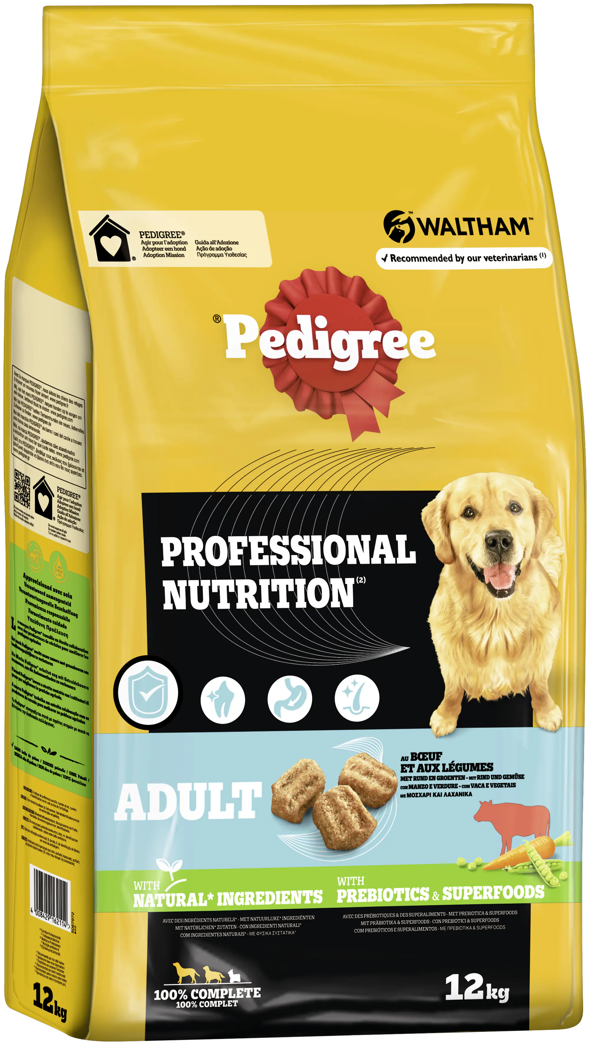 Pedigree Professional Nutrition Hundetrockenfutter Adult 12 kg Rind & Gemüse 