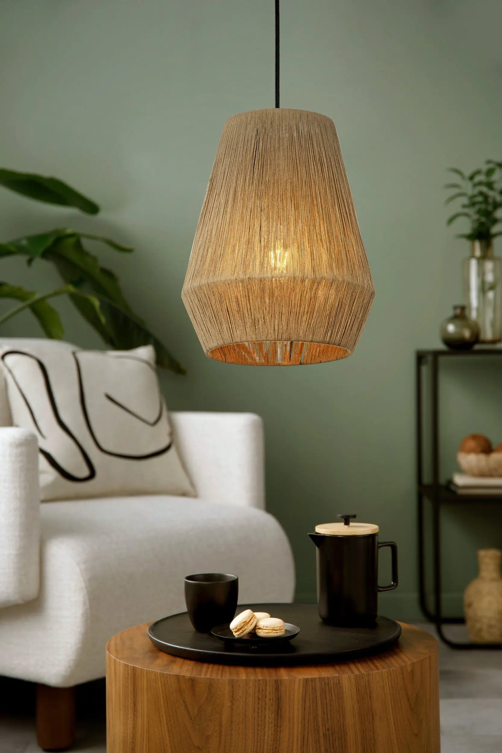 Eglo Hängeleuchte Alderney natur 30 x 110 cm E27