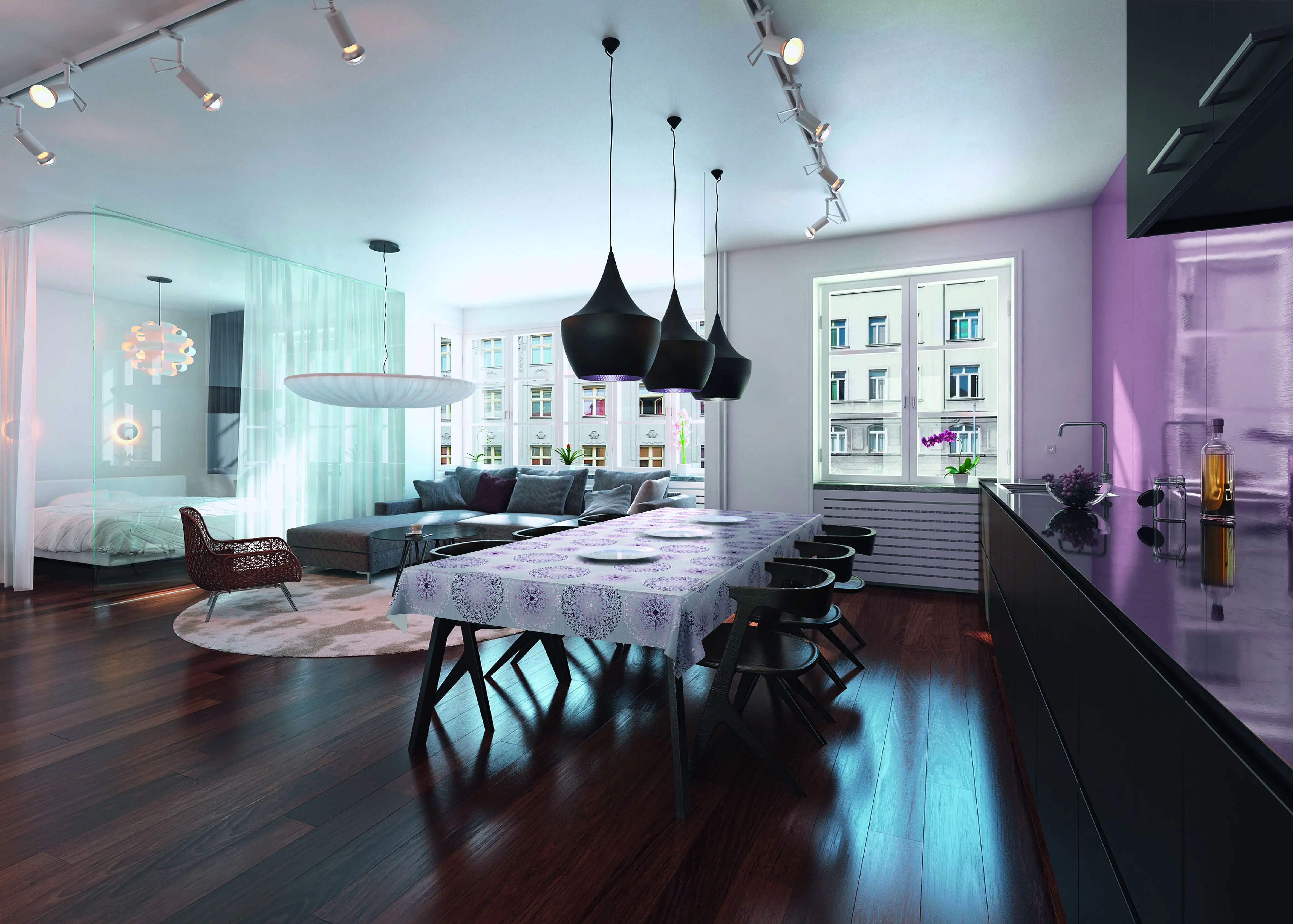 d-c-table® Tischdecke Monte Carlo Charlene 140 x 180 cm, grau