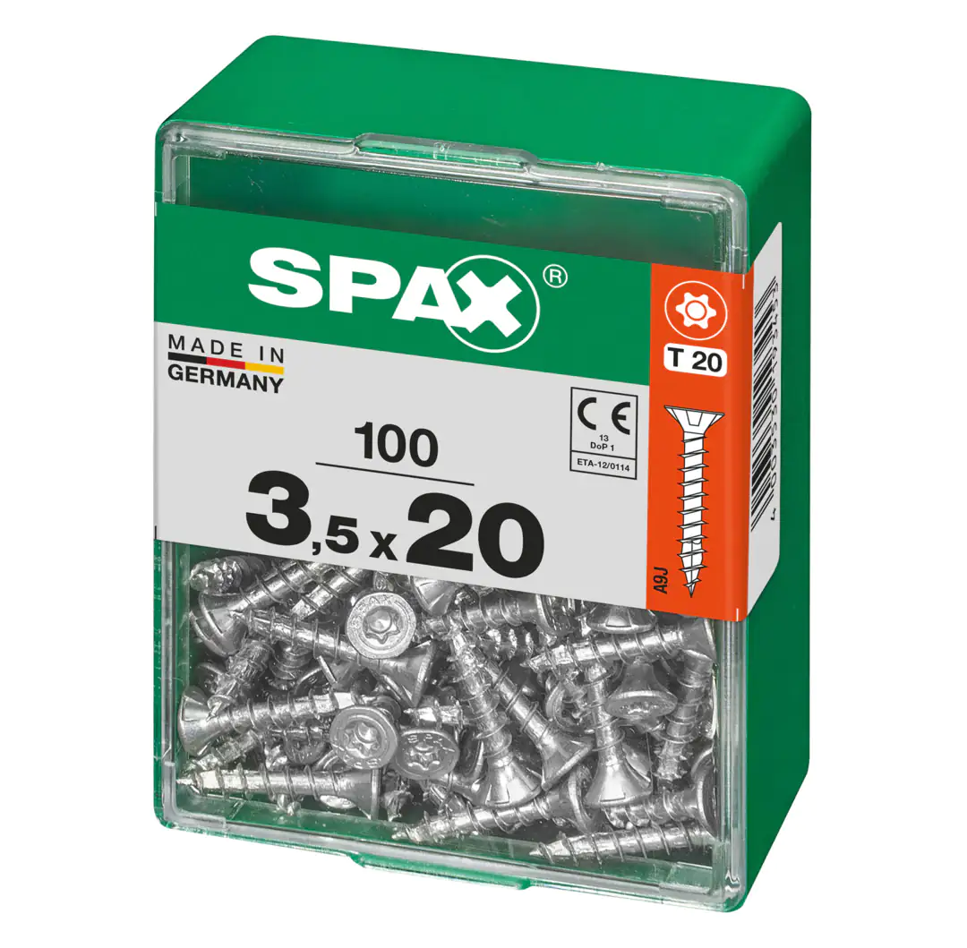 Spax Universalschrauben 3.5 x 20 mm TX 20 Senkkopf - 100 Stk. Spax Universalschrauben 3.5 x 20 mm TX 20 Senkkopf - 100 Stk.