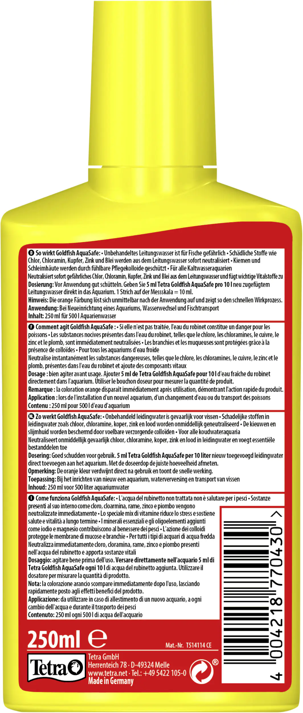 Tetra Goldfish AquaSafe 250 ml