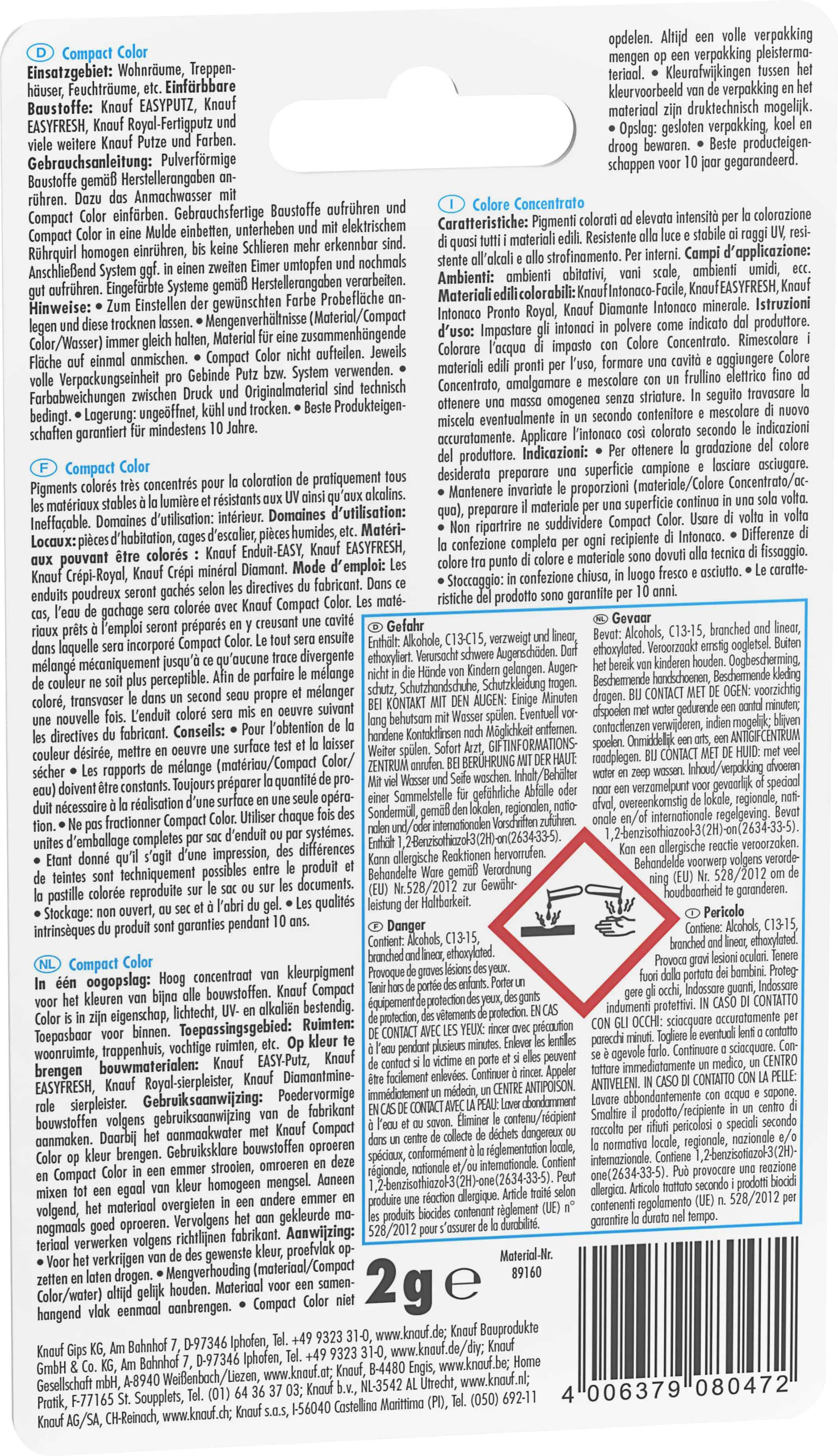 Knauf Farbpigment Compact Color 2 g jade