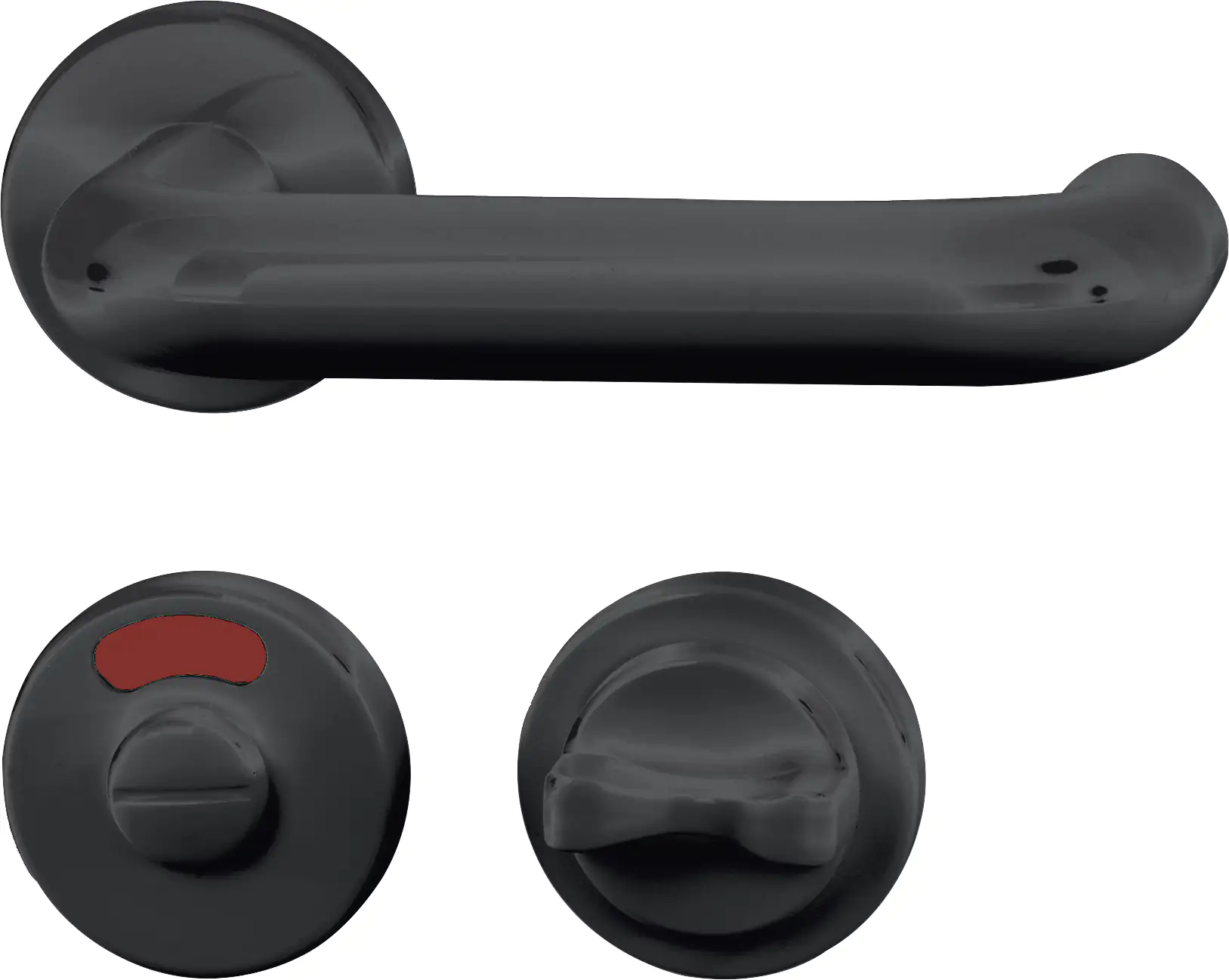 Alpertec WC-Rosettengarnitur Wanda Kunststoff schwarz rund