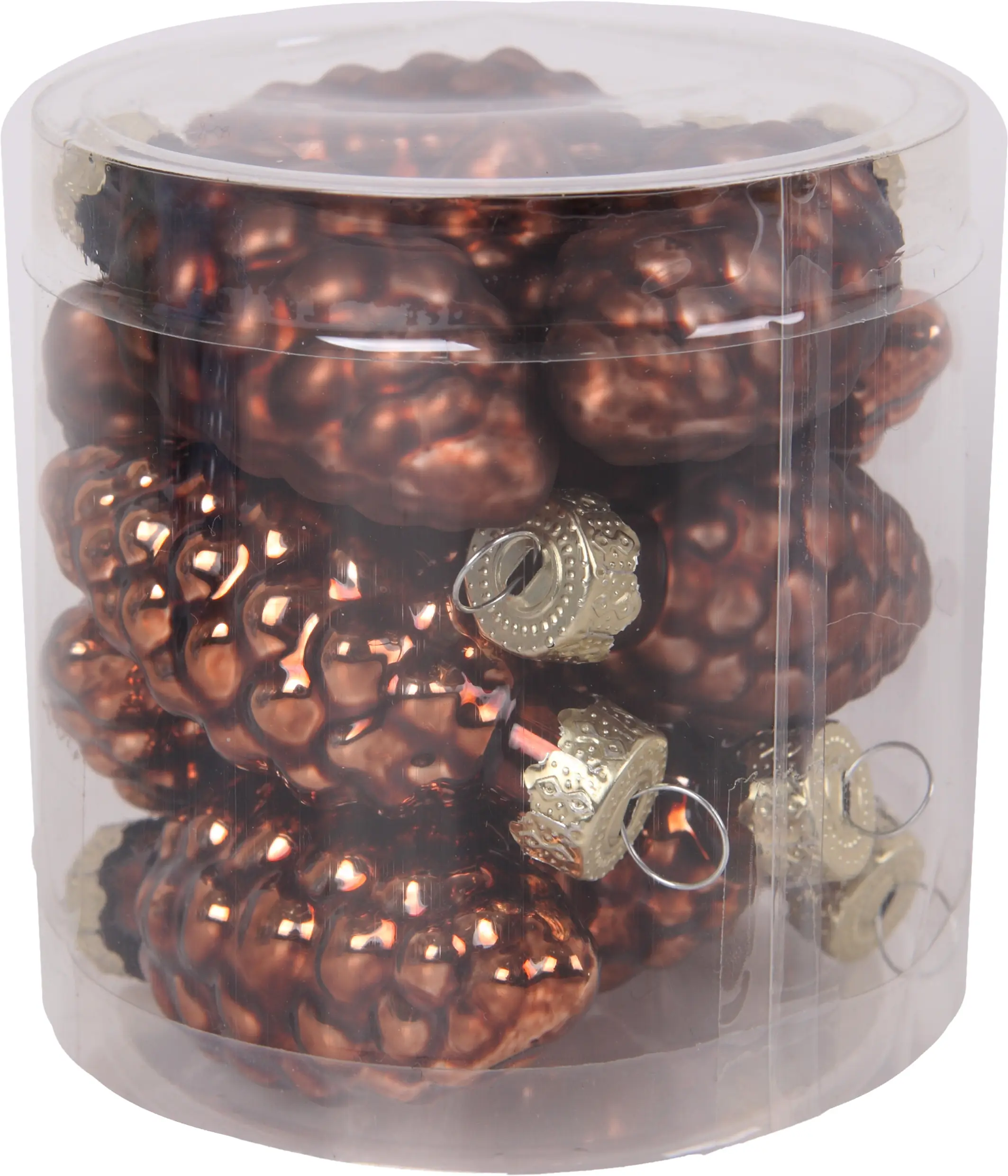 TrendLine Weihnachtskugeln aus Glas Tannenzapfen Ø 6 cm espresso 12 Stück