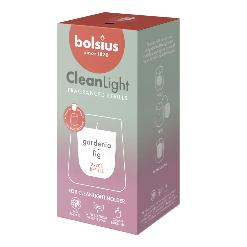 Bolsius Cleanlight Duft-Nachfüller 2er Pack Gardenia & Feige