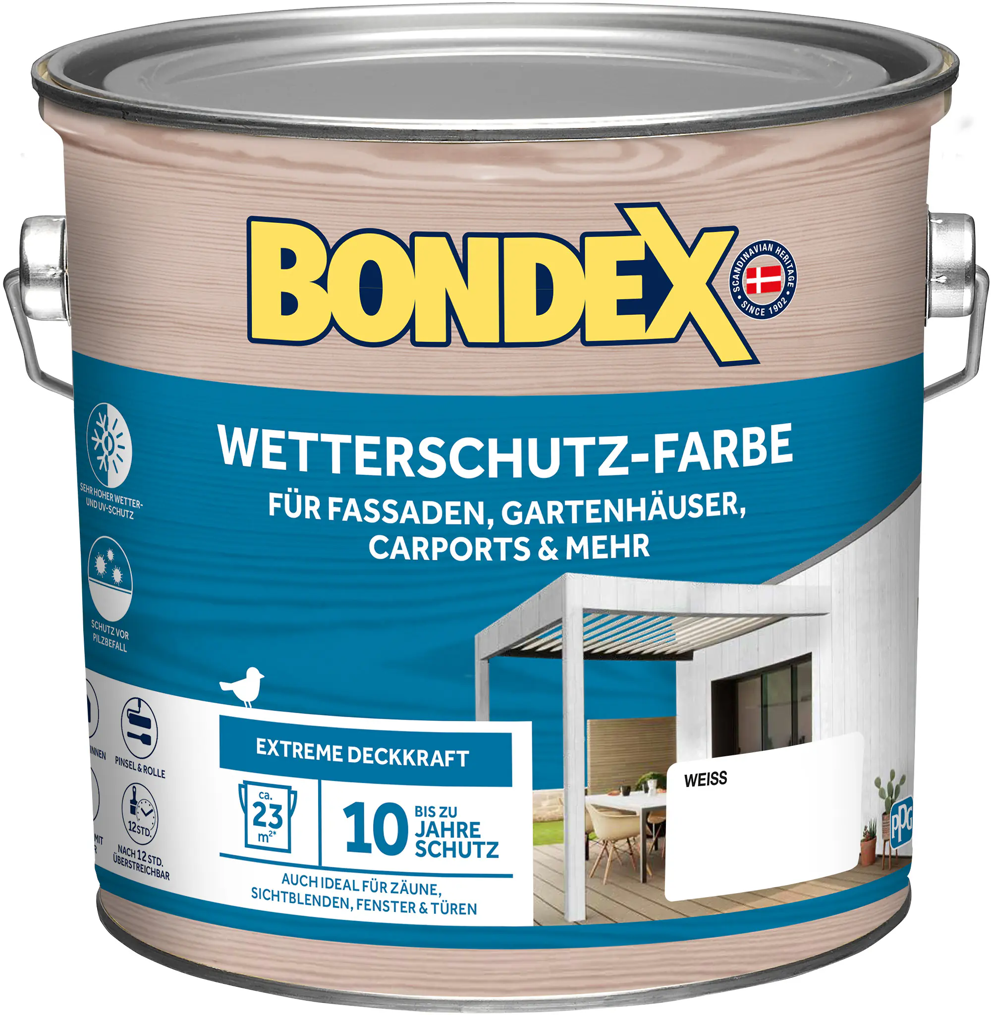 Bondex Wetterschutzfarbe 2,5 L weiss