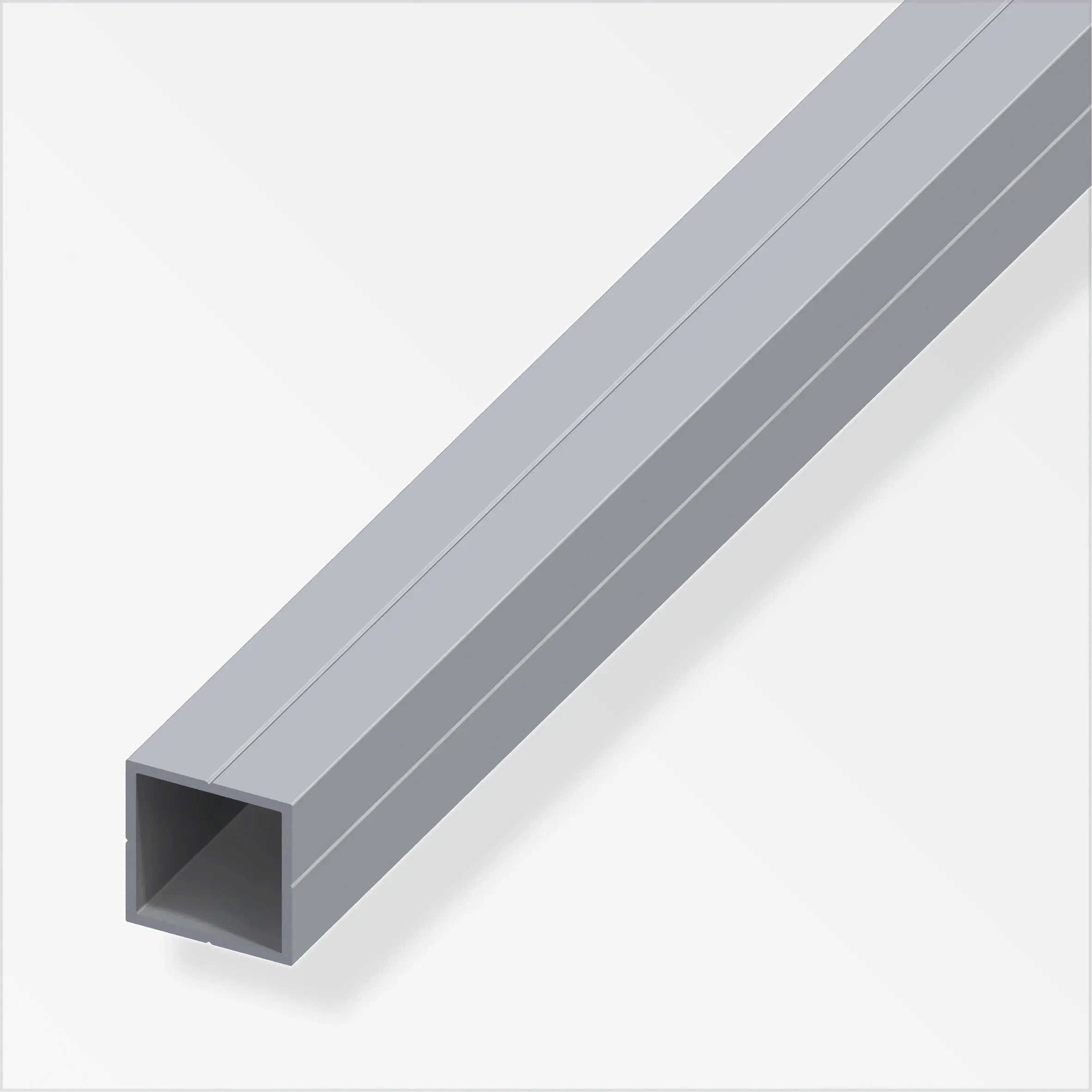 alfer Quadratrohr 1 m, 23.5 x 1.5 mm, PVC (Kunststoff), glatt, grau