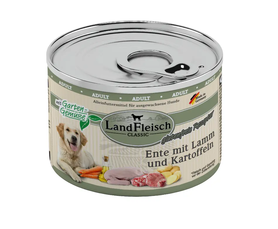 Landfleisch Dog Classic Hundenassfutter Adult 195 g Ente, Lamm & Kartoffeln