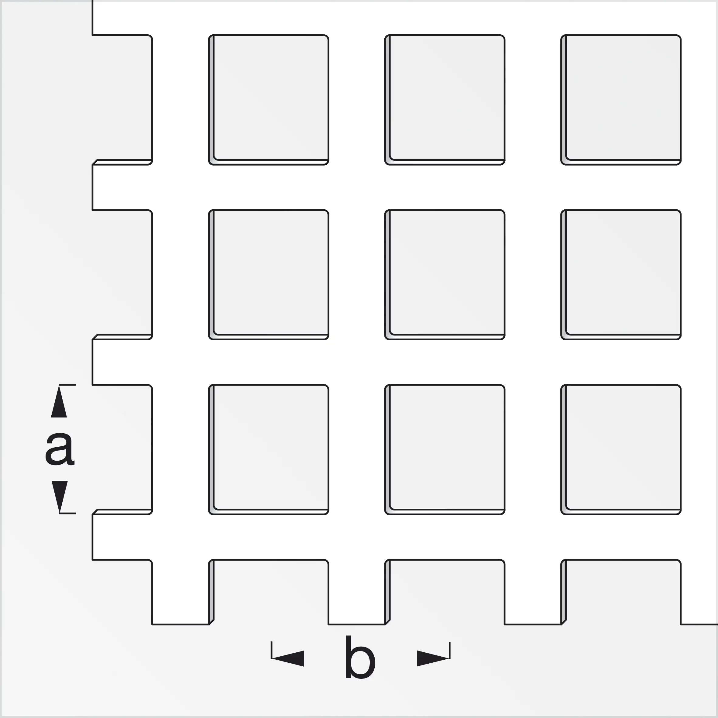alfer Quadratlochblech 250 x 500 mm Aluminium eloxiert silber