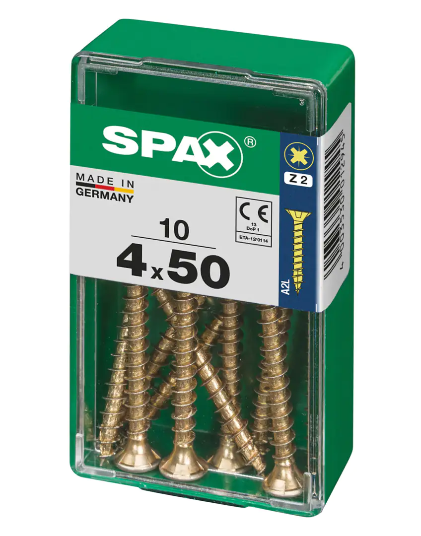 Spax Universalschrauben 4.0 x 50 mm PZ 2 - 10 Stk. Spax Universalschrauben 4.0 x 50 mm PZ 2 - 10 Stk.