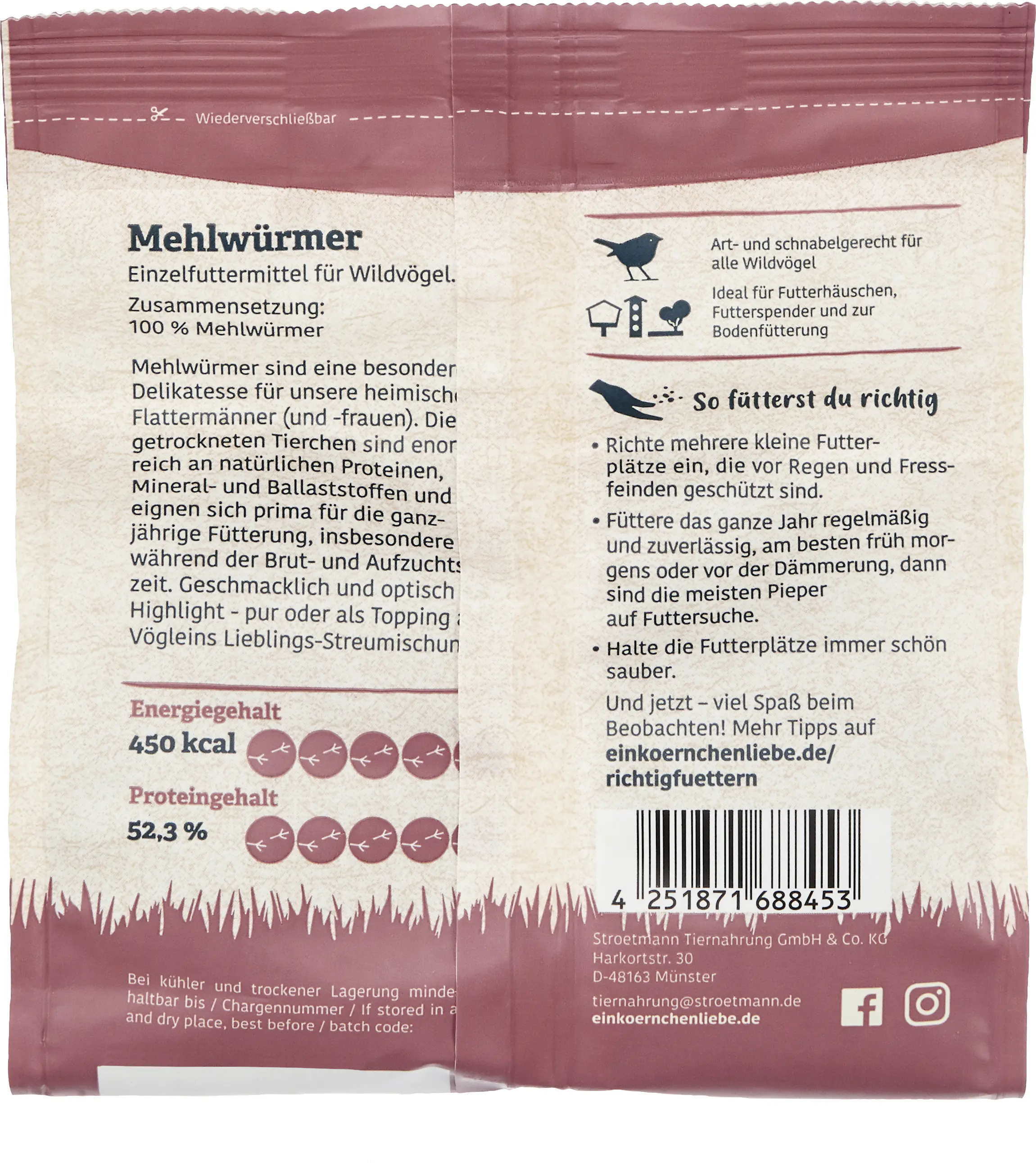 Elles Wildvogelfutter Mehlwürmer 125 g