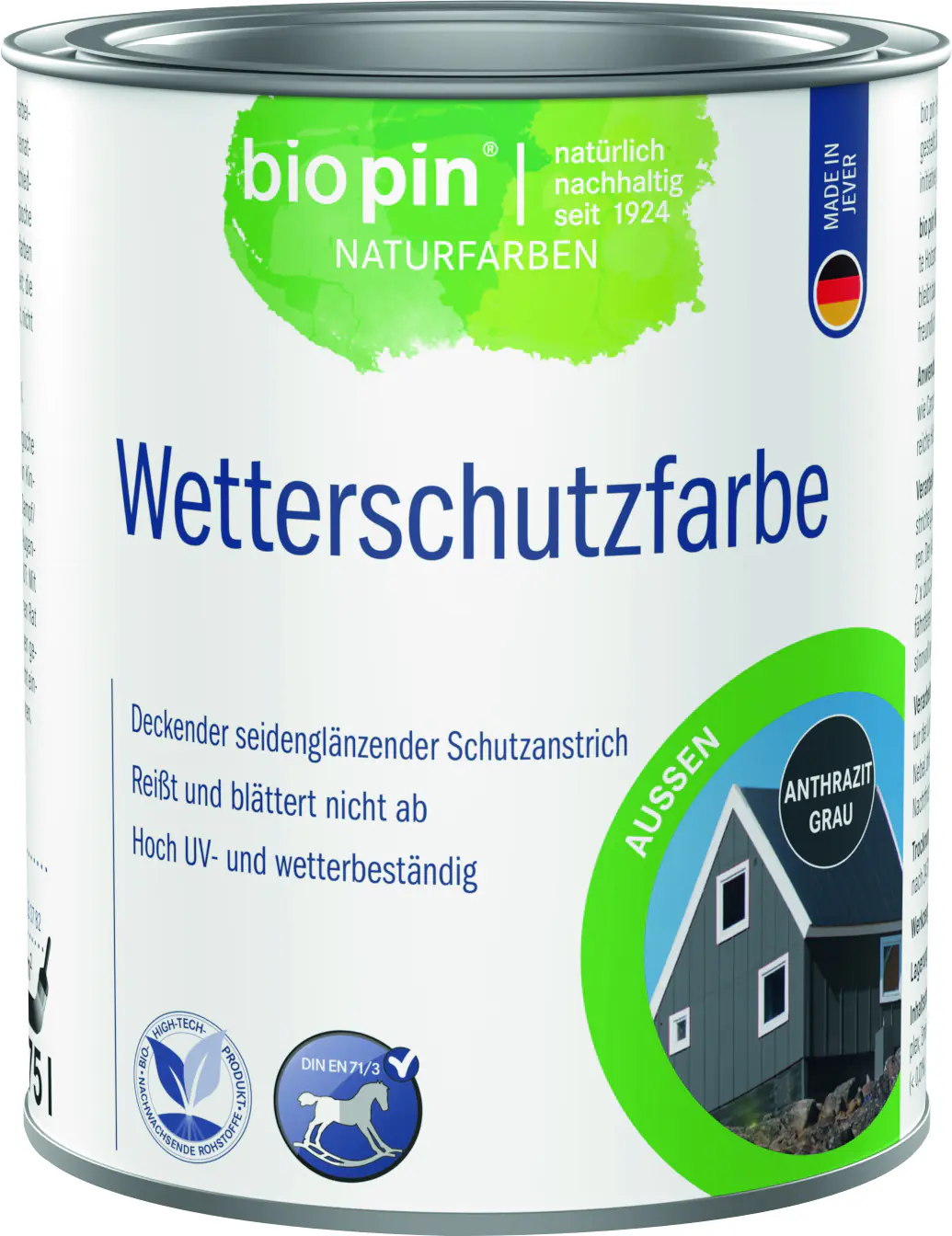 Biopin Wetterschutzlasur 750 ml anthrazitgrau