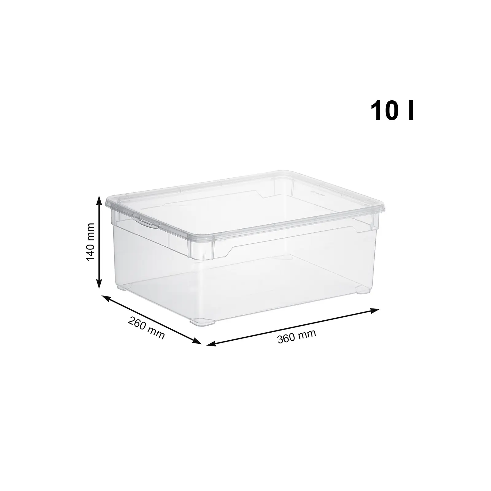 Rotho Aufbewahrungsbox CLEAR mit Deckel 10 L transparent 3er-Set