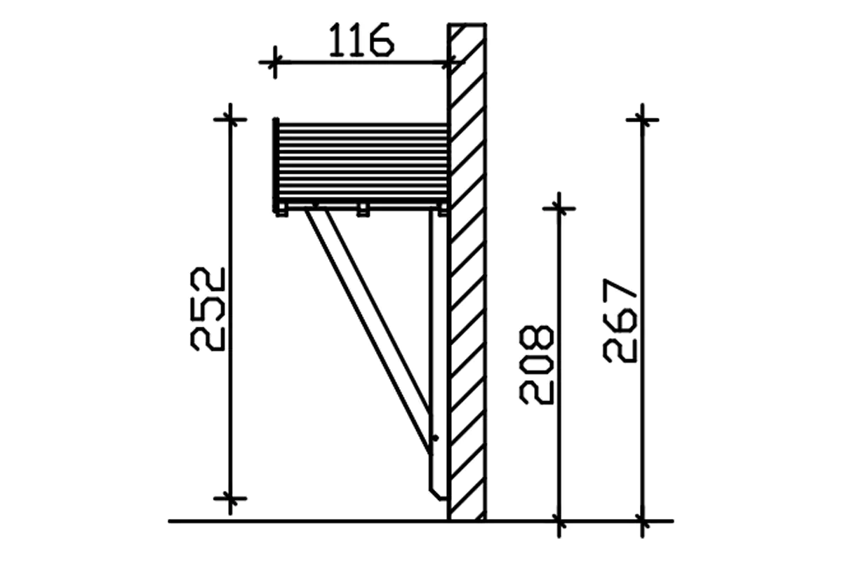 SKAN HOLZ Vordach Siegen Typ 2 247 x 116 cm, natur SKAN HOLZ Vordach Siegen Typ 2 247 x 116 cm, natur