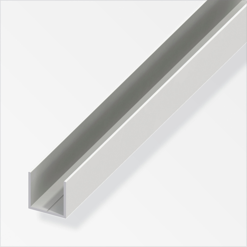 alfer Quadrat-U 2.5 m, 19.5 x 1.5 mm PVC (Kunststoff) glatt weiss