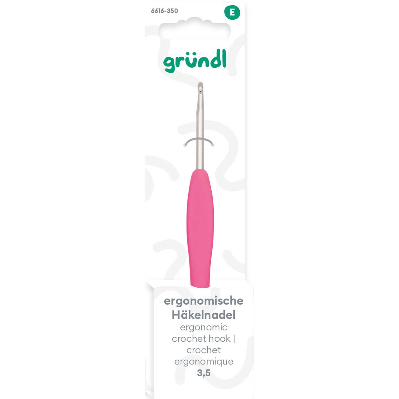 Gründl Ergonomische Häkelnadel 3,5 mm pink