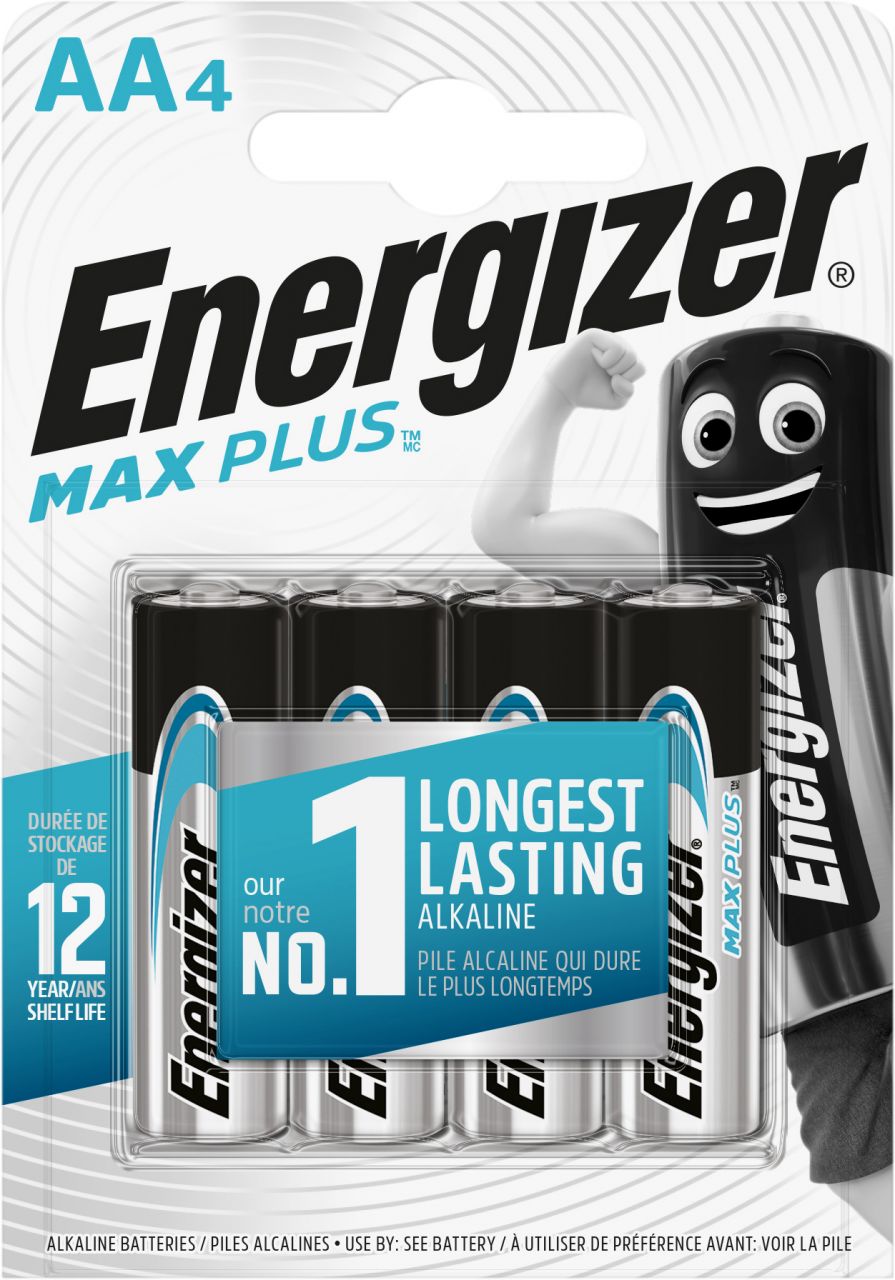 Energizer Alkaline Max Plus Mignon AA 1,5 V, 4er Pack