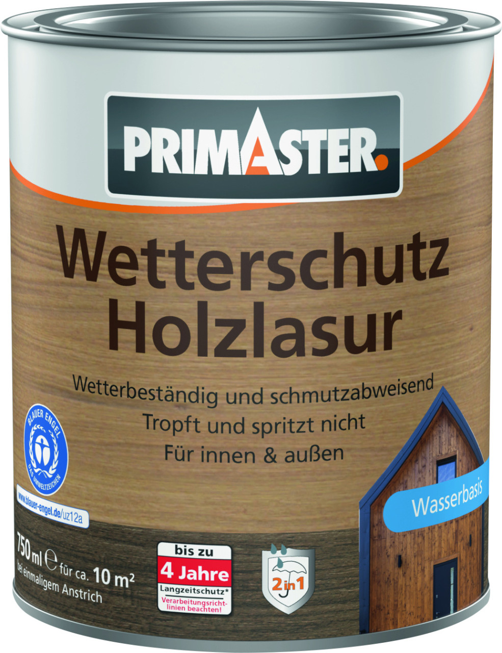 Primaster Wetterschutz-Holzlasur 750 ml ebenholz